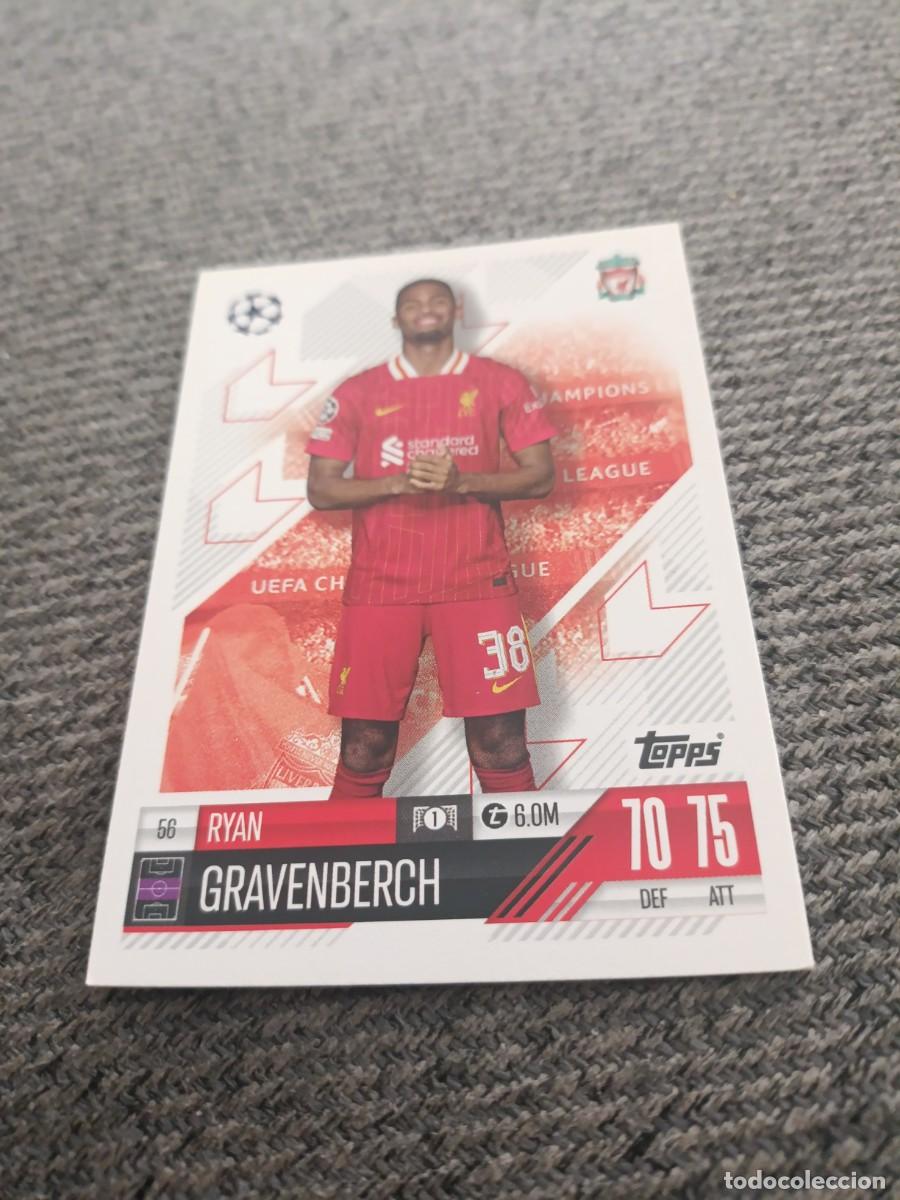 Cromos de f&uacute;tbol: Gravenberch Liverpool champions league 24/25