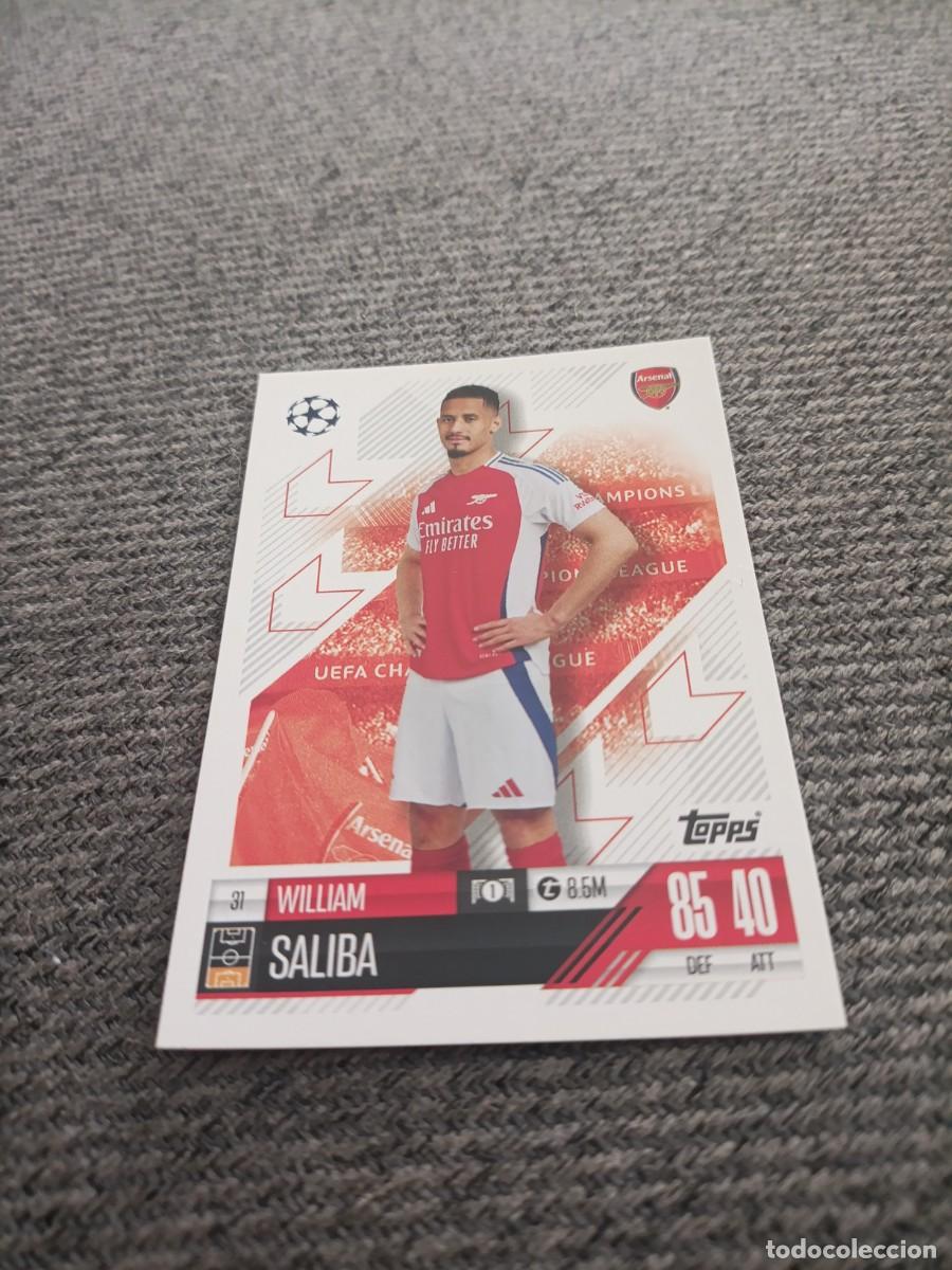 Cromos de f&uacute;tbol: Saliba Arsenal champions league 24/25
