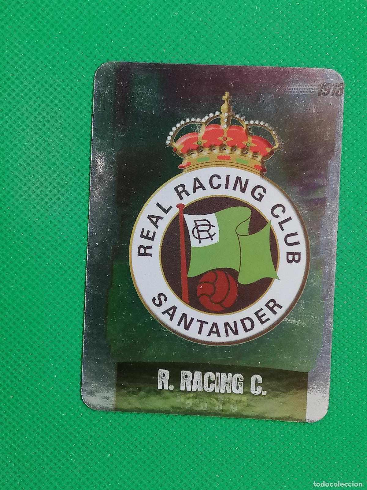 Football Stickers: 136 ESCUDO PUNTAS REDONDAS RACING SANTANDER ⚽ MUNDICROMO LAS FICHAS DE LA LIGA 08 09 2008 2009 ⚽