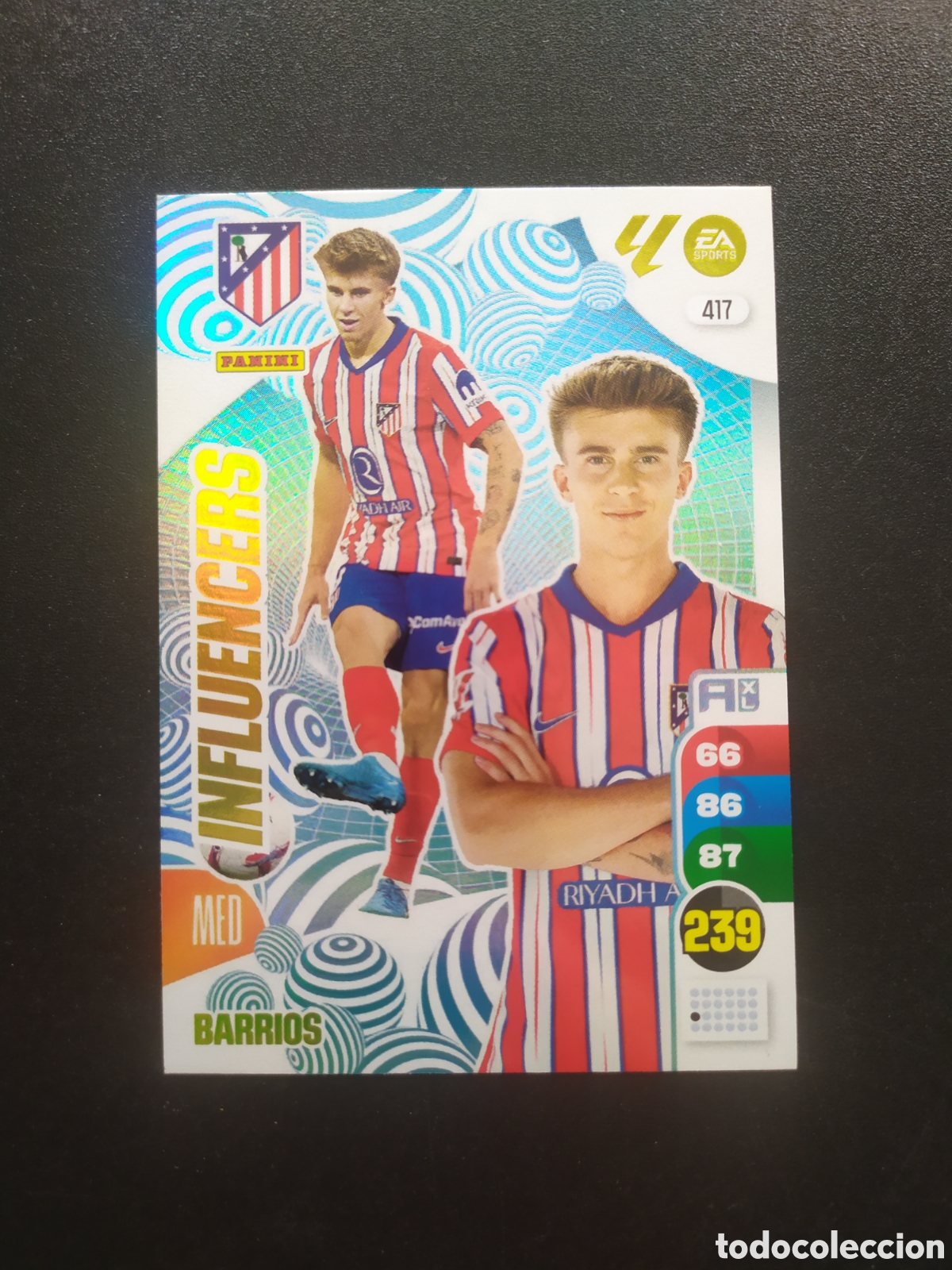 Cromos de f&uacute;tbol: Adrenalyn 2024 2025 24 25 panini Barrios influencers n&deg; 417 Atl&eacute;tico Madrid