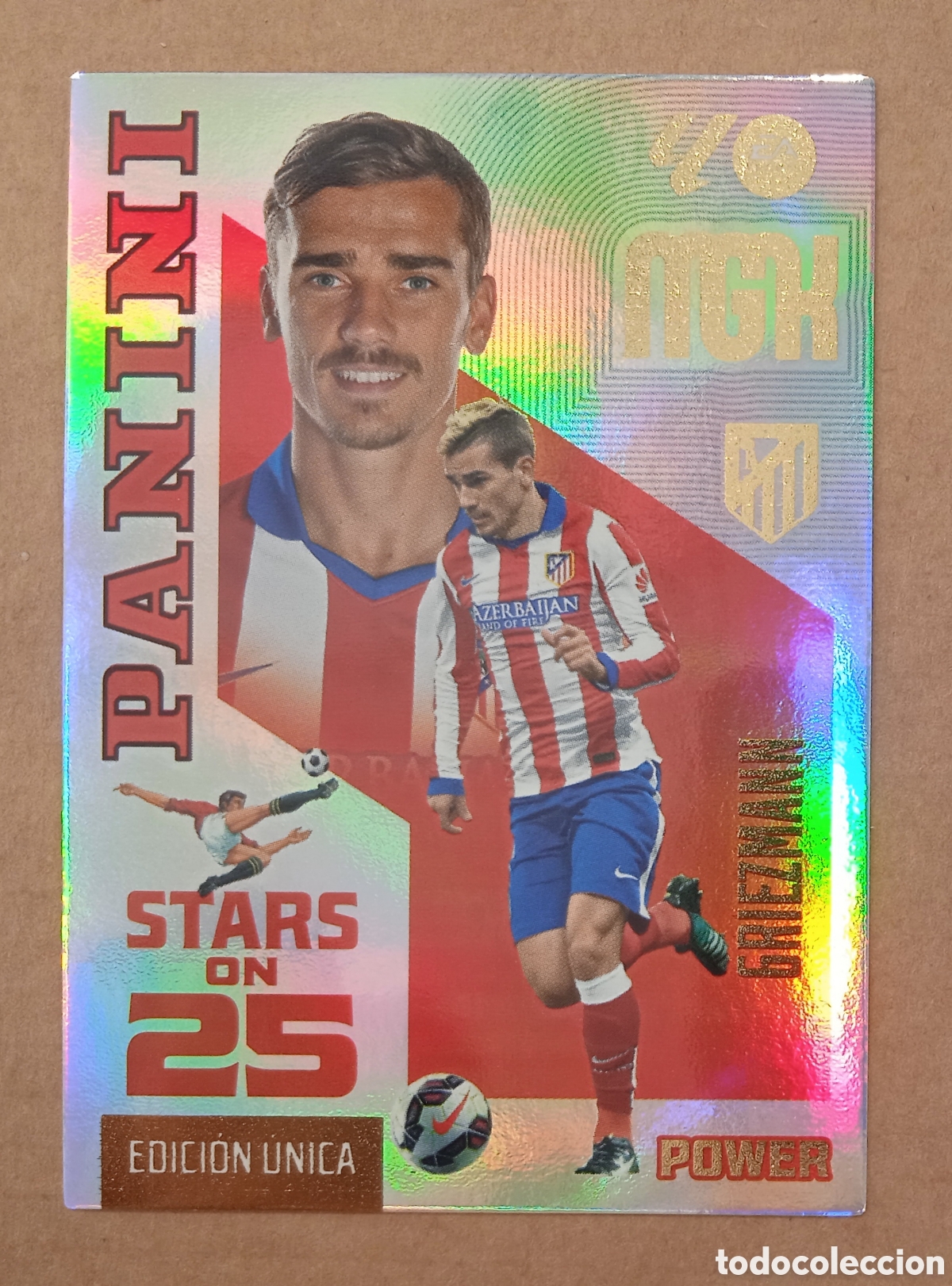 Cromos de f&uacute;tbol: ANTOINE GRIEZMANN ATLETICO MADRID STARS ON 45 PANINI MEGACRACKS POWER 443P