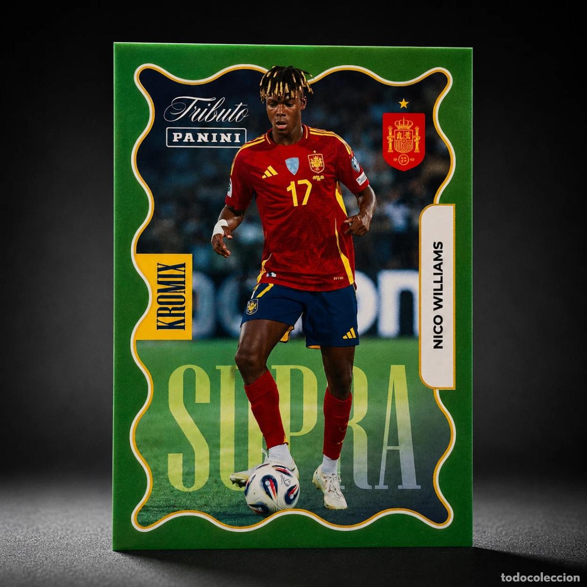 Cromos de f&uacute;tbol: Nico Williams Kromix Green Panini Tributo Espa&ntilde;a 2010 2026 KV81