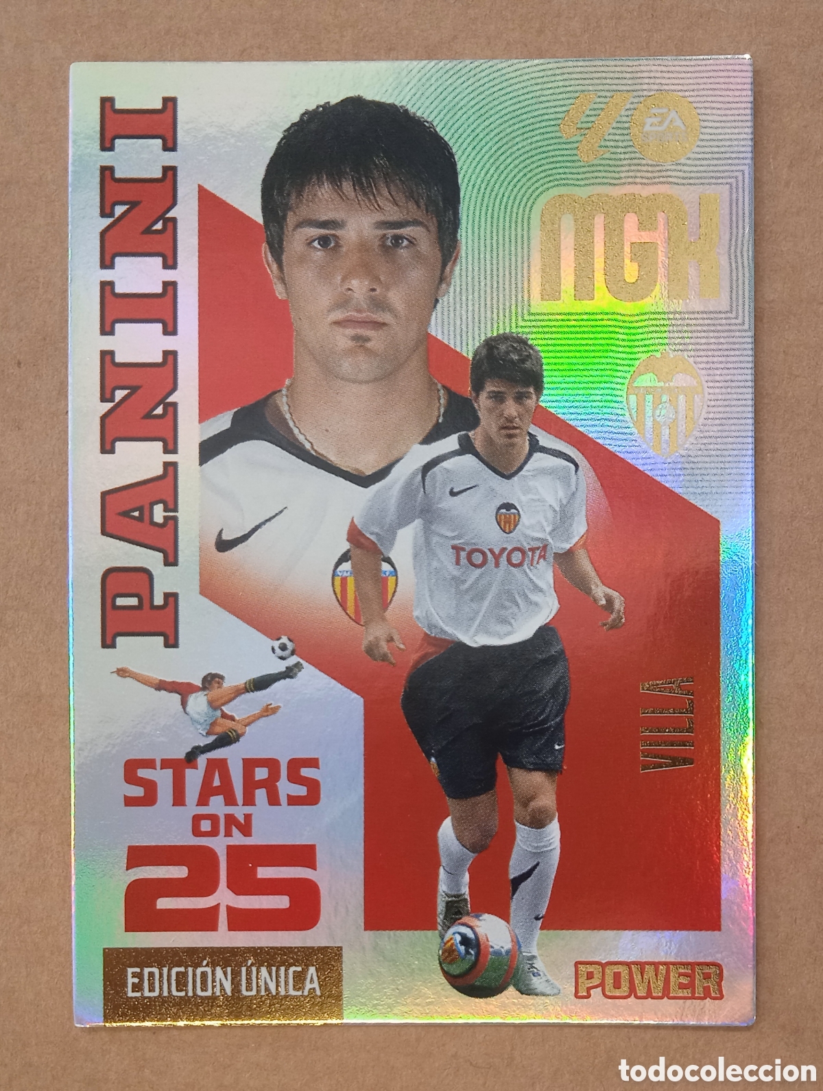 Cromos de f&uacute;tbol: DAVID VILLA VALENCIA STARS ON 45 PANINI MEGACRACKS POWER 435P