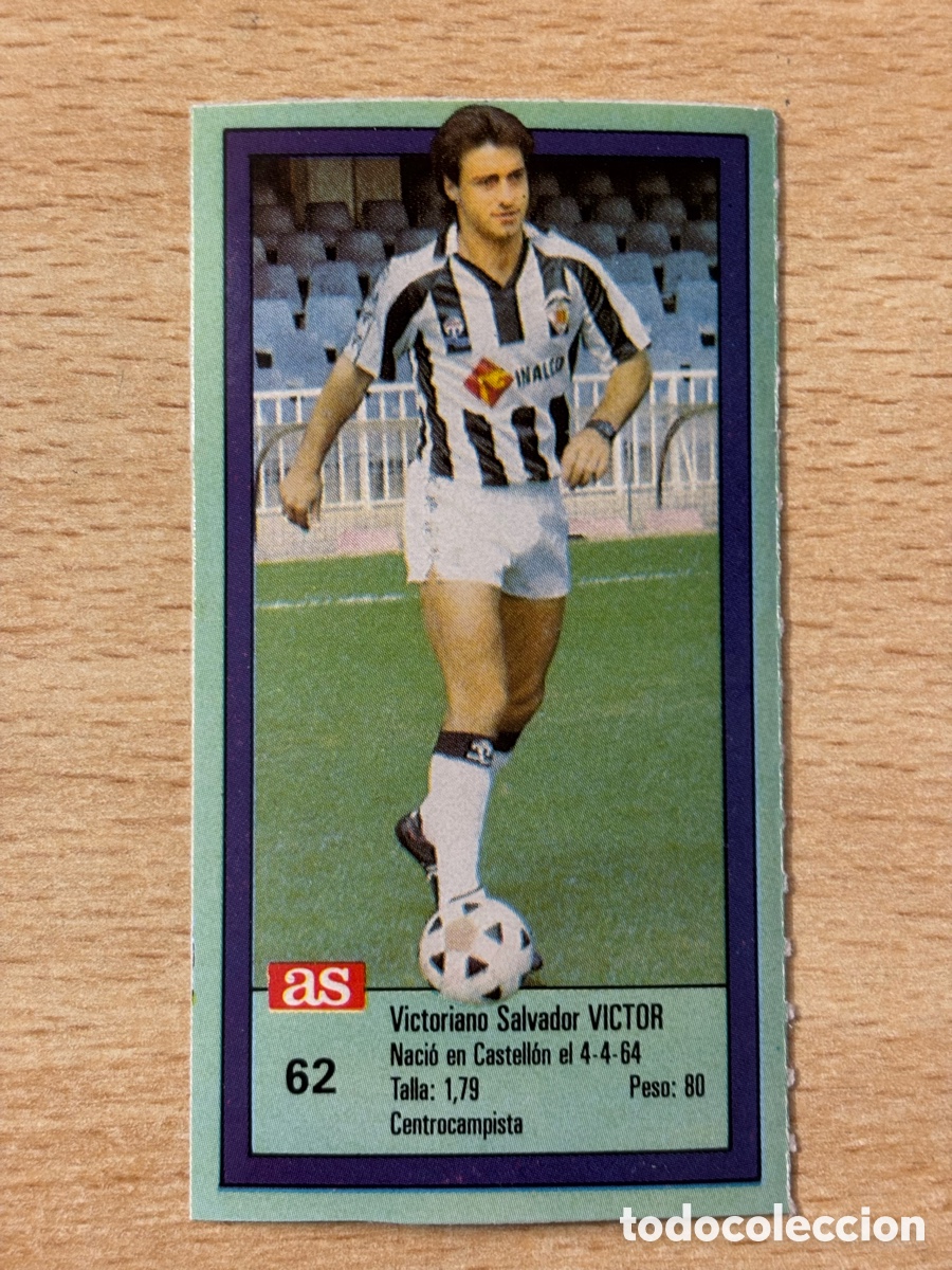 Cromos de f&uacute;tbol: # 62 V&iacute;ctor CD Castell&oacute;n Ases de la liga 89 90 sin pegar