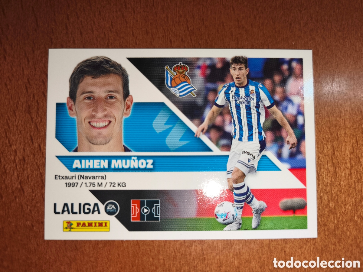 Cromos de f&uacute;tbol: Aihen Mu&ntilde;oz n&deg;9 liga este 26/27 Real Sociedad