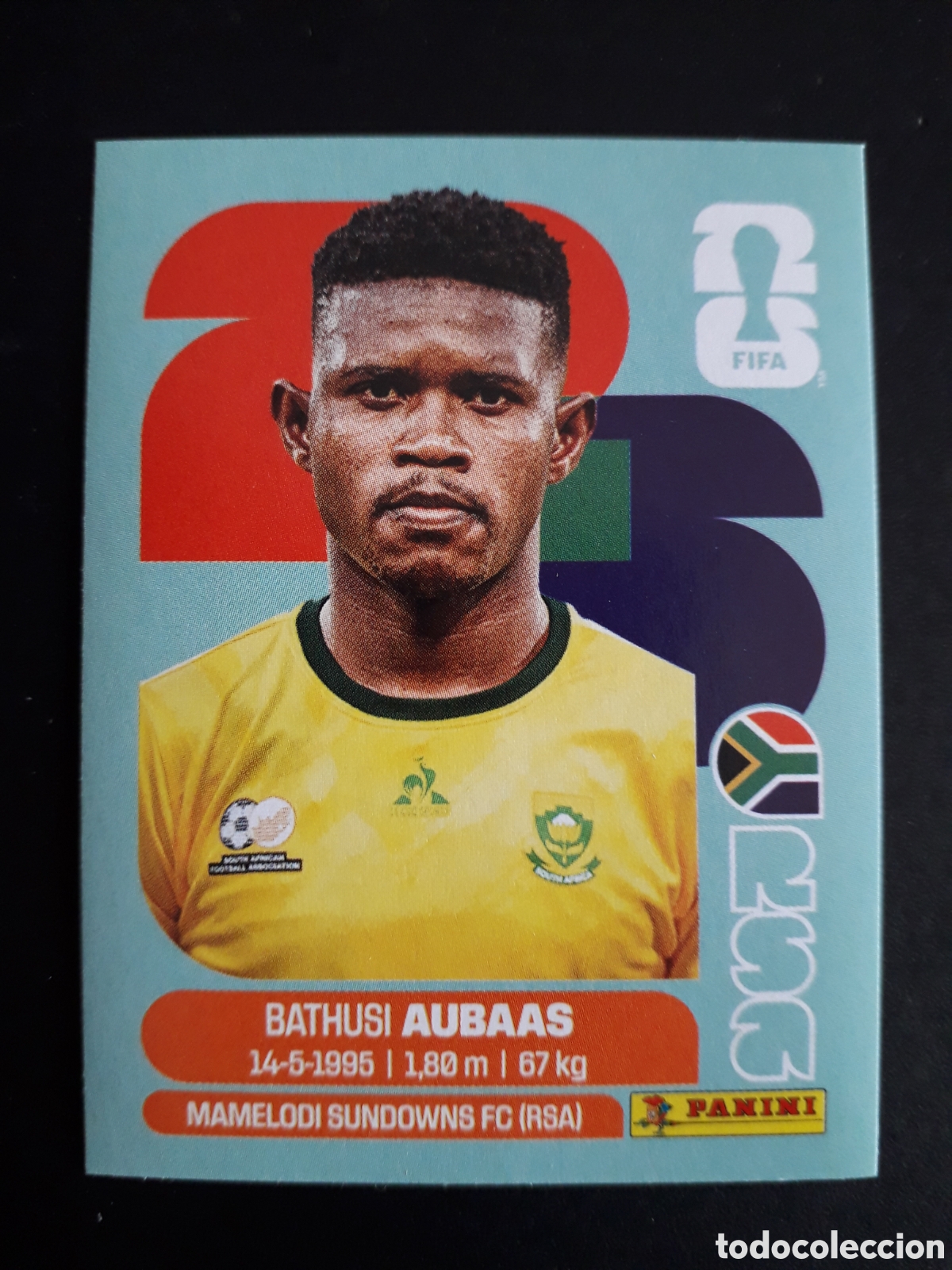 Cromos de Futebol: AUBAAS SUD&Aacute;FRICA RSA 14 MUNDIAL F&Uacute;TBOL 2026 FIFA WORLD CUP PANINI SIN PEGAR PEDIDO M&Iacute;NIMO 3&euro;