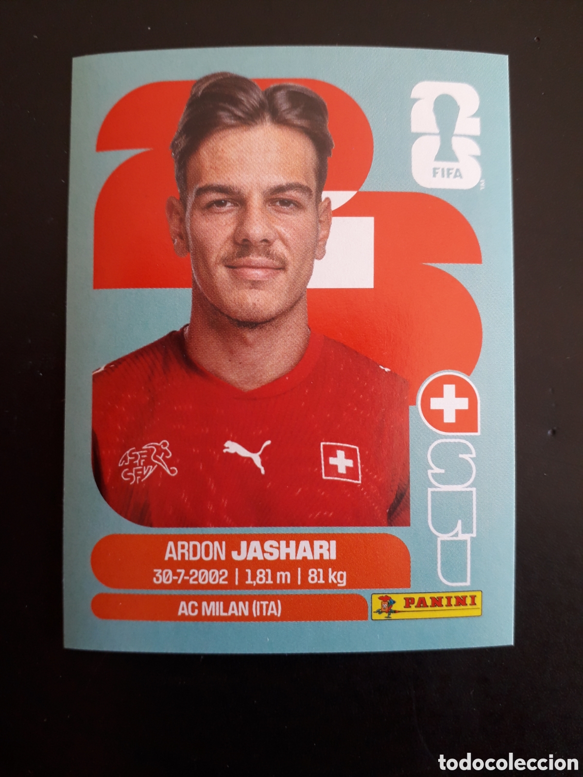 Cromos de f&uacute;tbol: JASHARI SUIZA SUI 14 MUNDIAL F&Uacute;TBOL 2026 FIFA WORLD CUP PANINI SIN PEGAR PEDIDO M&Iacute;NIMO 3&euro;