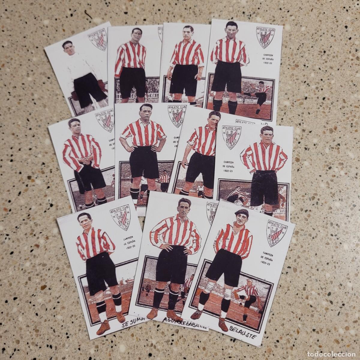 Cromos de f&uacute;tbol: ATLETICO DE BILBAO 11 CROMOS EQUIPO COMPLETO FACSIMIL TEMPORADA 1922-23, LEER COMENTARIOS.