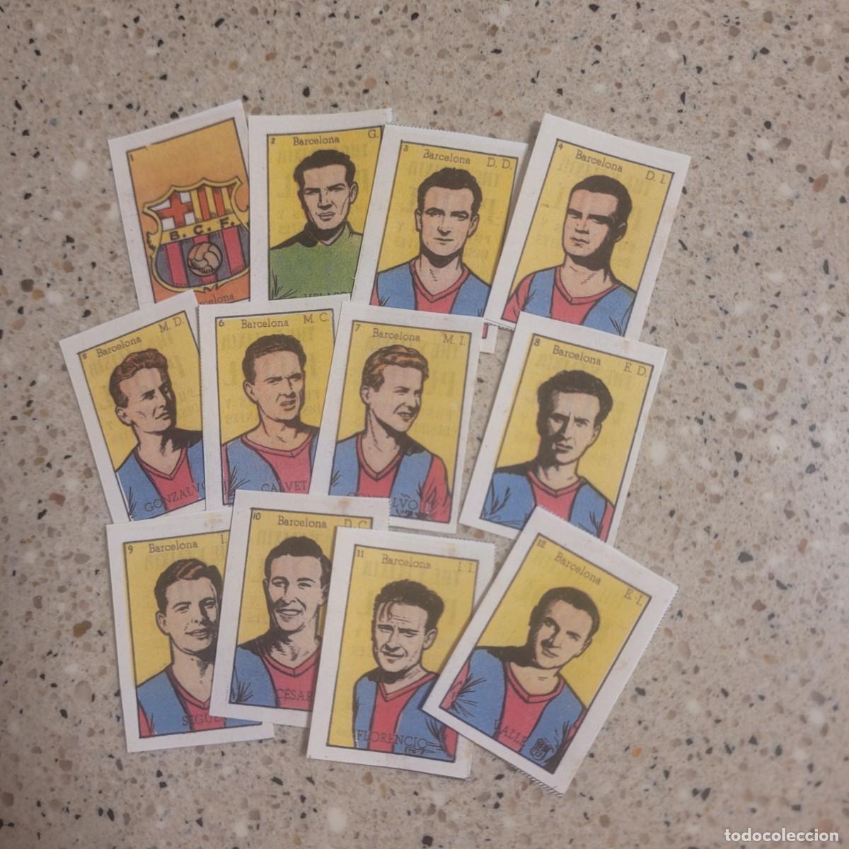 Figurine di Calcio: BARCELONA 12 CROMOS EQUIPO COMPLETO FACSIMIL ASES DEL FUTBOL BRUGUERA 1948