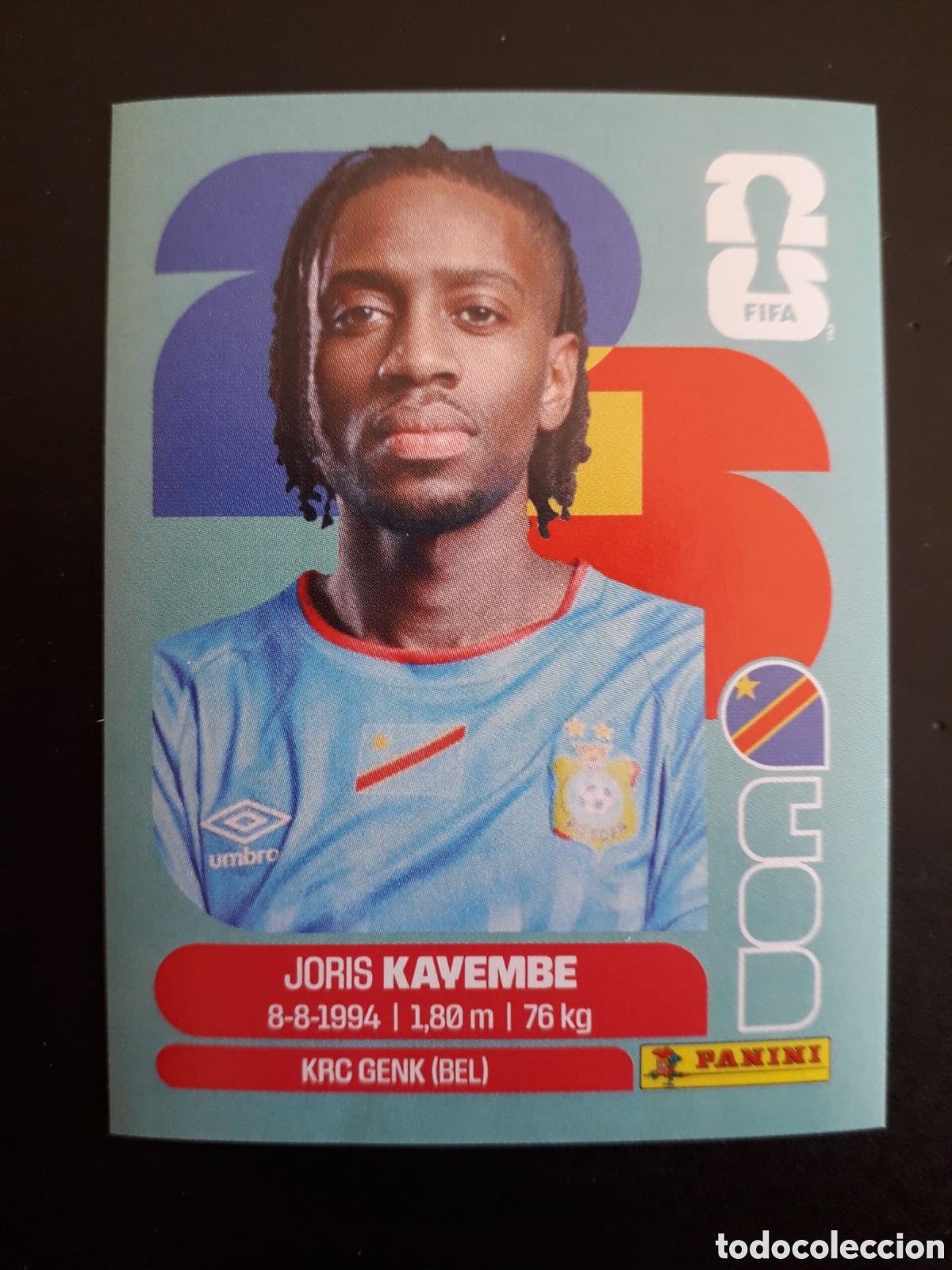 Fu&szlig;ball-Sticker: JORIS KAVEMBE CONGO COD 7 MUNDIAL F&Uacute;TBOL 2026 FIFA WORLD CUP PANINI SIN PEGAR PEDIDO M&Iacute;NIMO 3&euro;