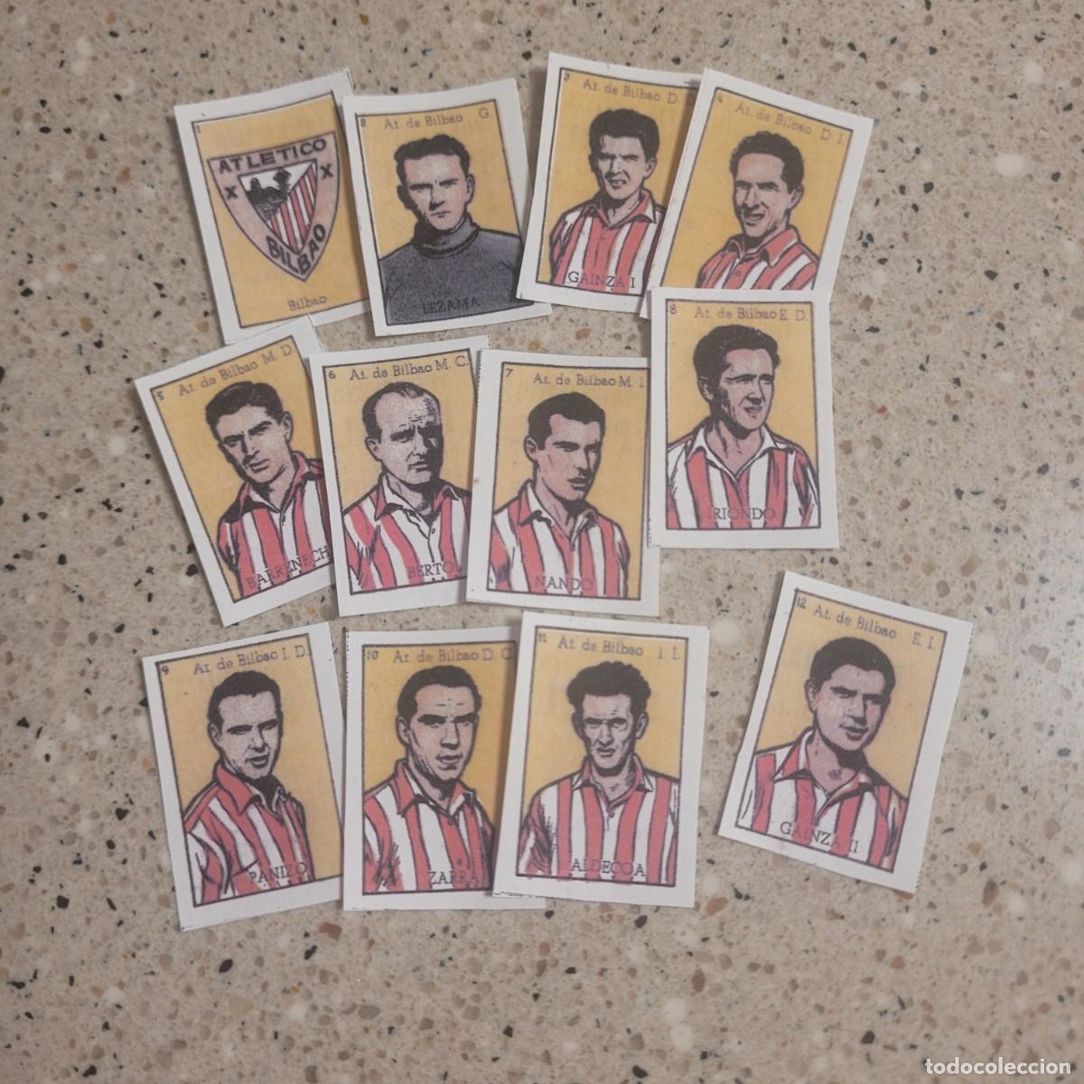 Figurine di Calcio: ATLETICO BILBAO 12 CROMOS EQUIPO COMPLETO FACSIMIL ASES DEL FUTBOL BRUGUERA 1948
