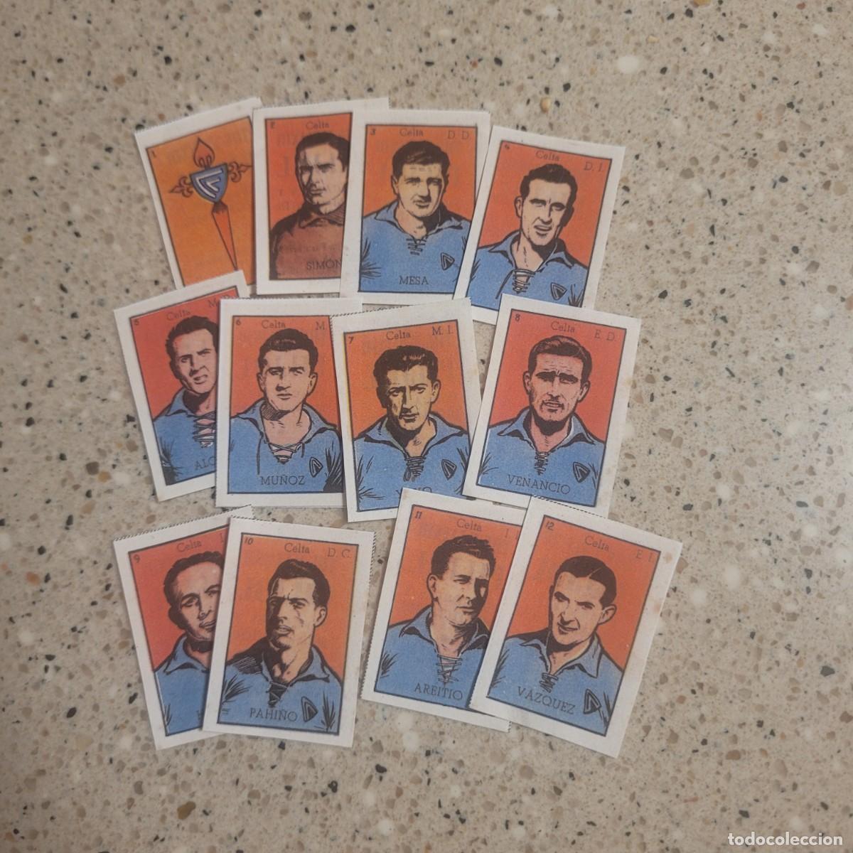 Figurine di Calcio: CELTA 12 CROMOS EQUIPO COMPLETO FACSIMIL ASES DEL FUTBOL BRUGUERA 1948