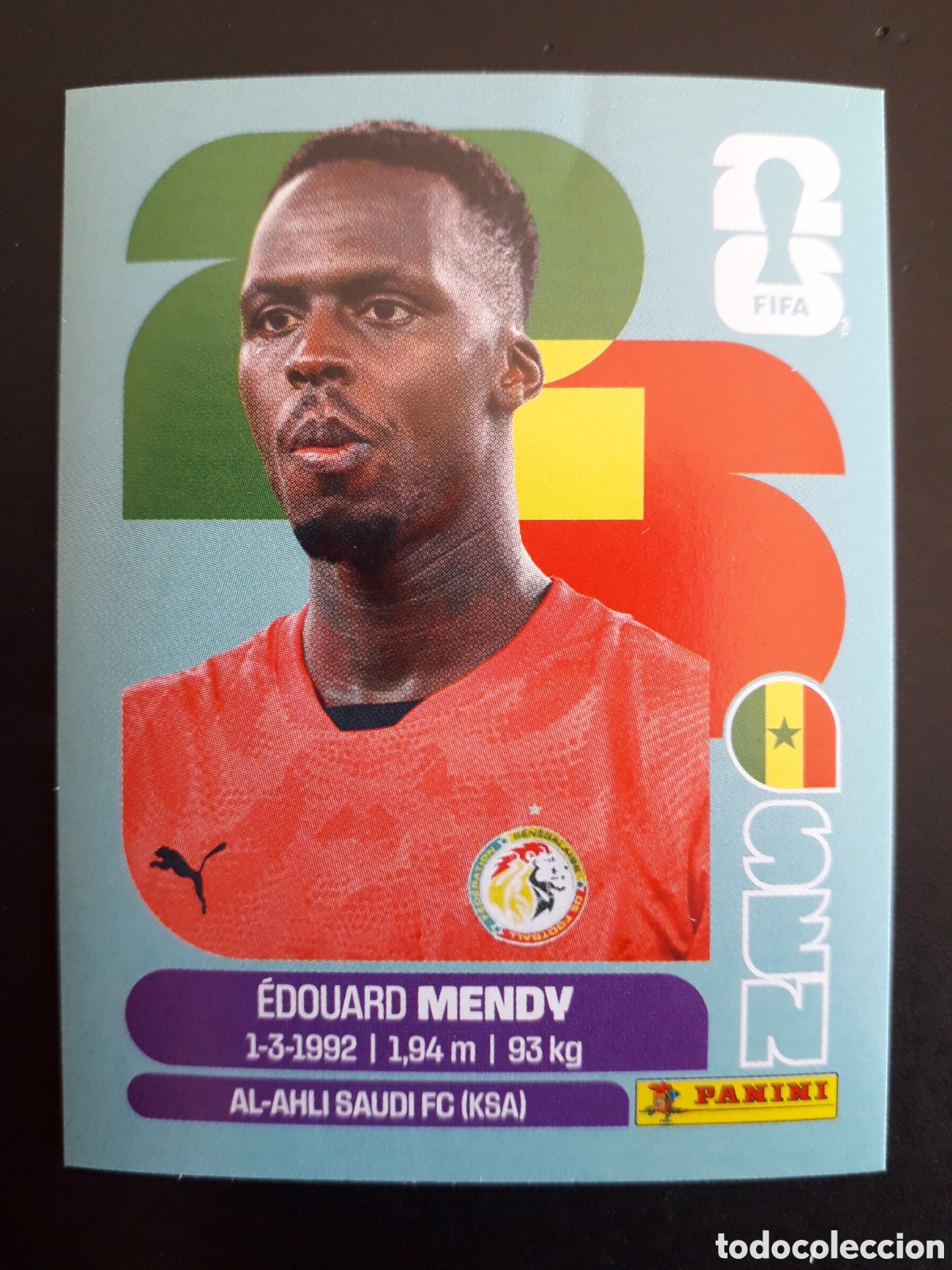 Fu&szlig;ball-Sticker: MENDY SENEGAL SEN 2 MUNDIAL F&Uacute;TBOL 2026 FIFA WORLD CUP PANINI SIN PEGAR PEDIDO M&Iacute;NIMO 3&euro;