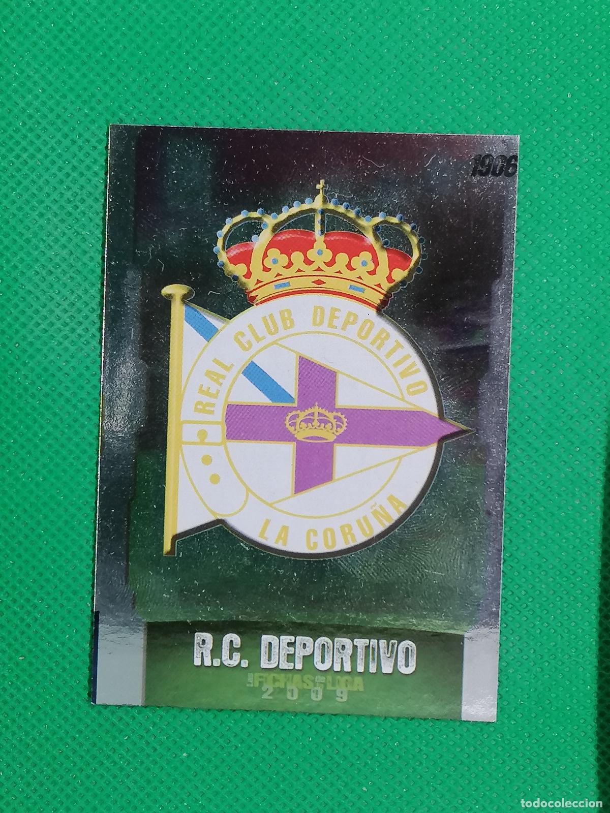 Cromos de f&uacute;tbol: 217 ESCUDO PUNTAS CUADRADAS DEPORTIVO ⚽ MUNDICROMO LAS FICHAS DE LA LIGA 08 09 2008 2009 ⚽
