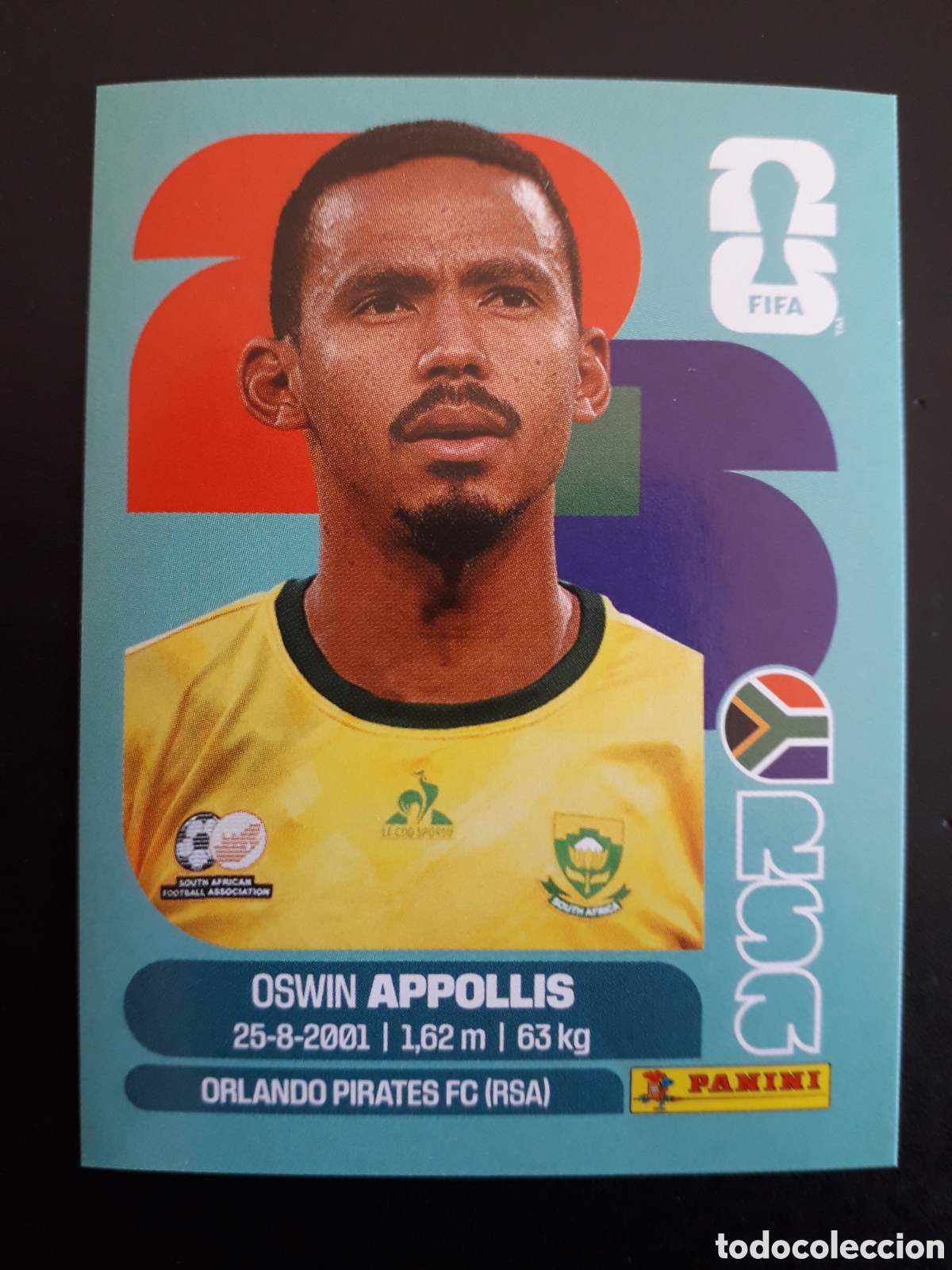 Cromos de f&uacute;tbol: APPOLLIS SUD&Aacute;FRICA RSA 20 MUNDIAL F&Uacute;TBOL 2026 FIFA WORLD CUP PANINI SIN PEGAR PEDIDO M&Iacute;NIMO 3&euro;