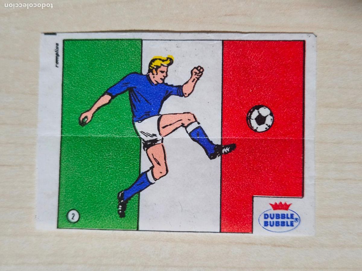 Cromos de f&uacute;tbol: CROMO N&ordm; 1 ITALIA - CHICLE DUBBLE BUBBLE FUTBOL MUNDIAL - CHEWING GUM - EXCELENTE ESTADO