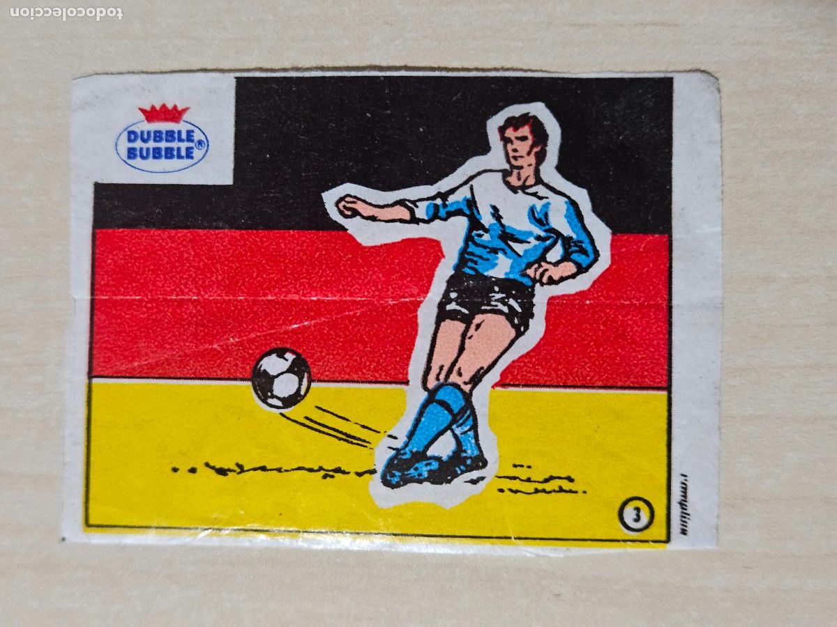 Cromos de f&uacute;tbol: CROMO N&ordm; 3 ALEMANIA - CHICLE DUBBLE BUBBLE FUTBOL MUNDIAL - CHEWING GUM - EXCELENTE ESTADO