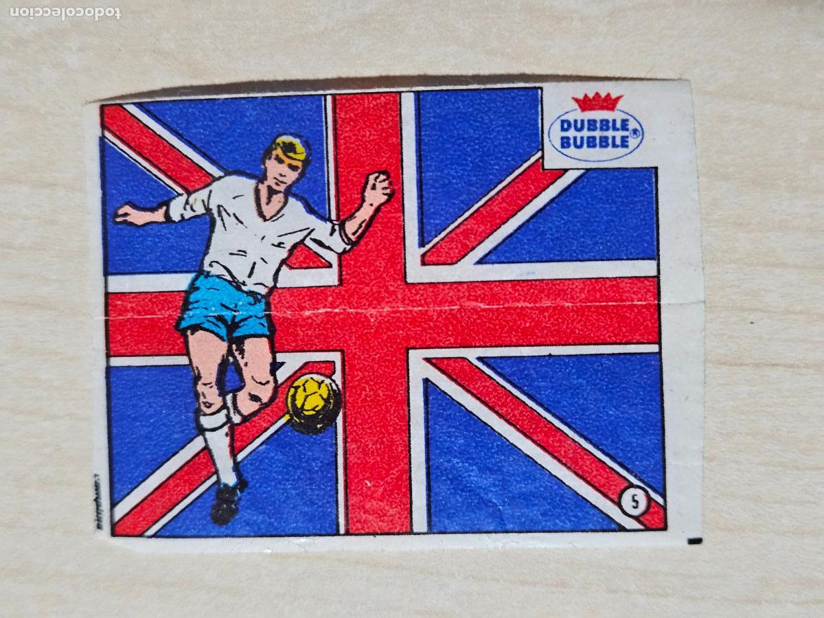 Cromos de f&uacute;tbol: CROMO N&ordm; 5 INGLATERRA - CHICLE DUBBLE BUBBLE FUTBOL MUNDIAL - CHEWING GUM - EXCELENTE ESTADO