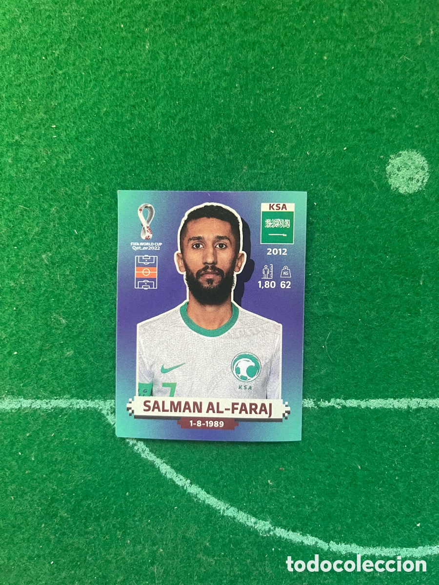 Cromos de f&uacute;tbol: KSA 12 SALMAN AL-FARAJ ARABIA SAUD&Iacute; MUNDIAL 2022 PANINI
