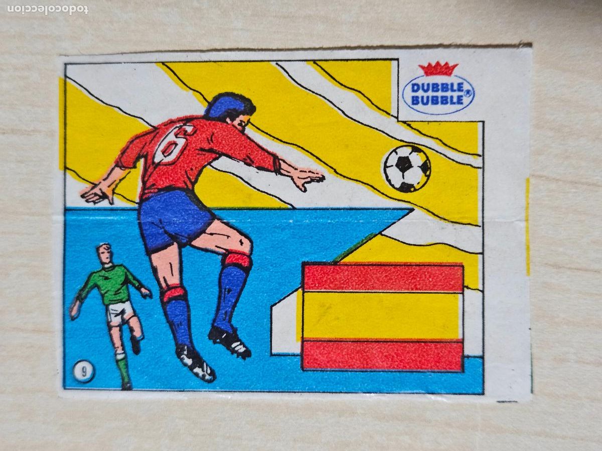 Fu&szlig;ball-Sticker: CROMO N&ordm; 9 ESPA&Ntilde;A - CHICLE DUBBLE BUBBLE FUTBOL MUNDIAL - CHEWING GUM - EXCELENTE ESTADO