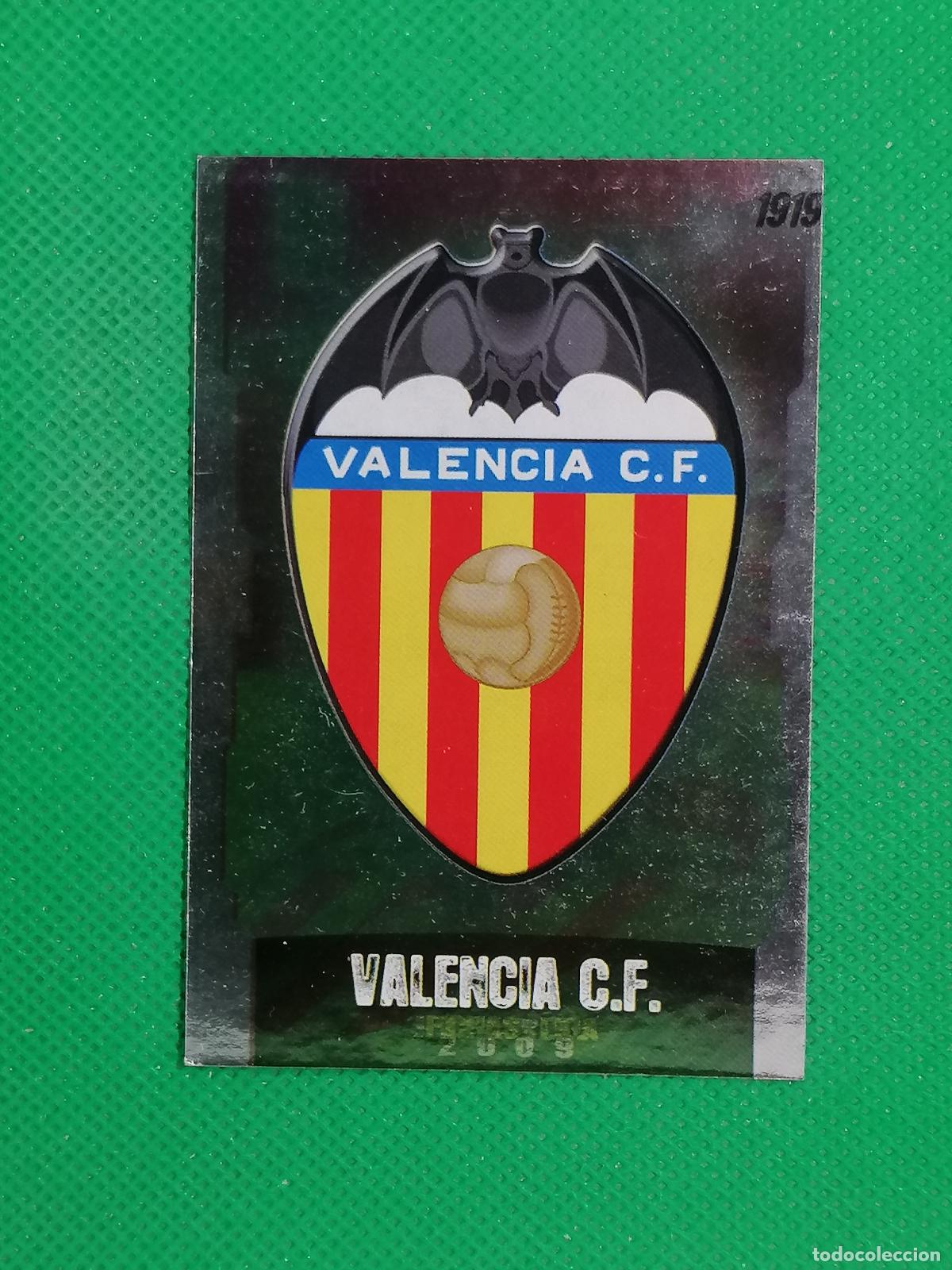Fu&szlig;ball-Sticker: 244 ESCUDO BRILLO LISO CUADRADAS VALENCIA ⚽ MUNDICROMO LAS FICHAS DE LA LIGA 08 09 2008 2009 ⚽