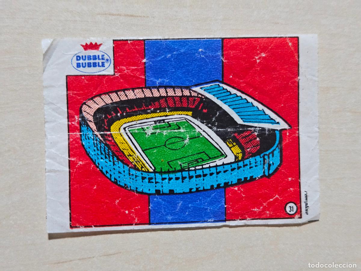 Cromos de f&uacute;tbol: CROMO N&ordm; 31 ESTADIO NOU CAMP - CHICLE DUBBLE BUBBLE FUTBOL MUNDIAL - CHEWING GUM - EXCELENTE