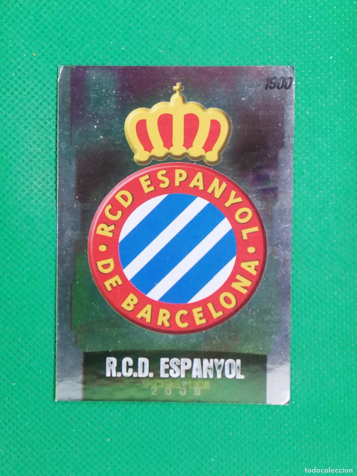 Cromos de f&uacute;tbol: 298 ESCUDO PUNTAS CUADRADAS ESPANYOL ⚽ MUNDICROMO LAS FICHAS DE LA LIGA 08 09 2008 2009 ⚽