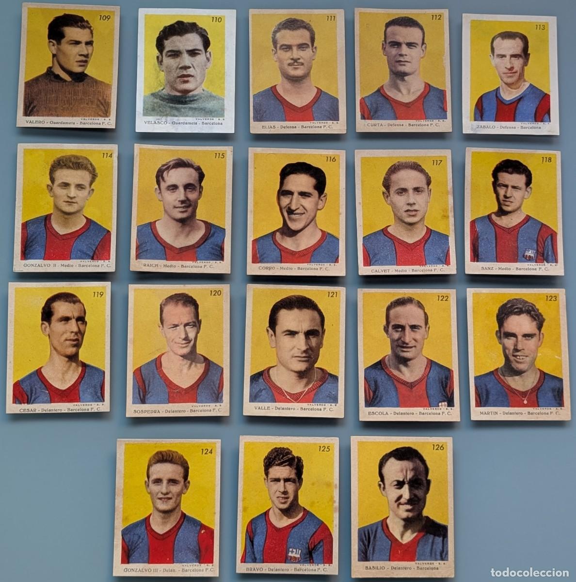 Cromos de Futebol: DIFICILISIMO LOTE 18 CROMOS COMPLETO FC BARCELONA 1944 1945 CATALU&Ntilde;A FOOTBALL GONZALVO MARTIN CESAR