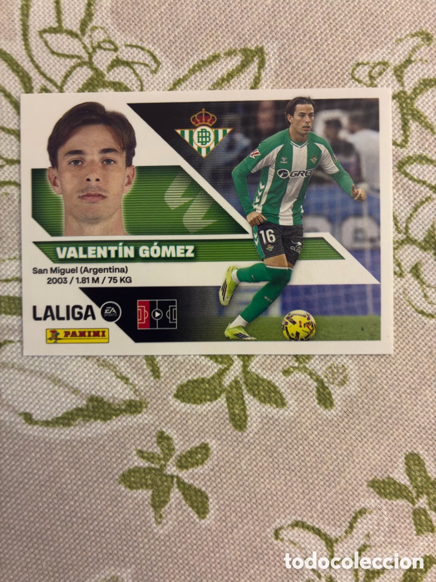 Cromos de Futebol: Cromo Valent&iacute;n G&oacute;mez N&ordm; 9 - Real Betis - Liga 2026-27 Colecciones Este / Panini (Sin Pegar)