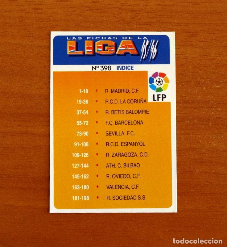 Figurine di Calcio: &Iacute;ndice -N&ordm; 398 -Las Fichas la Liga 95-96-1995-1996 -Mundicromo Sport