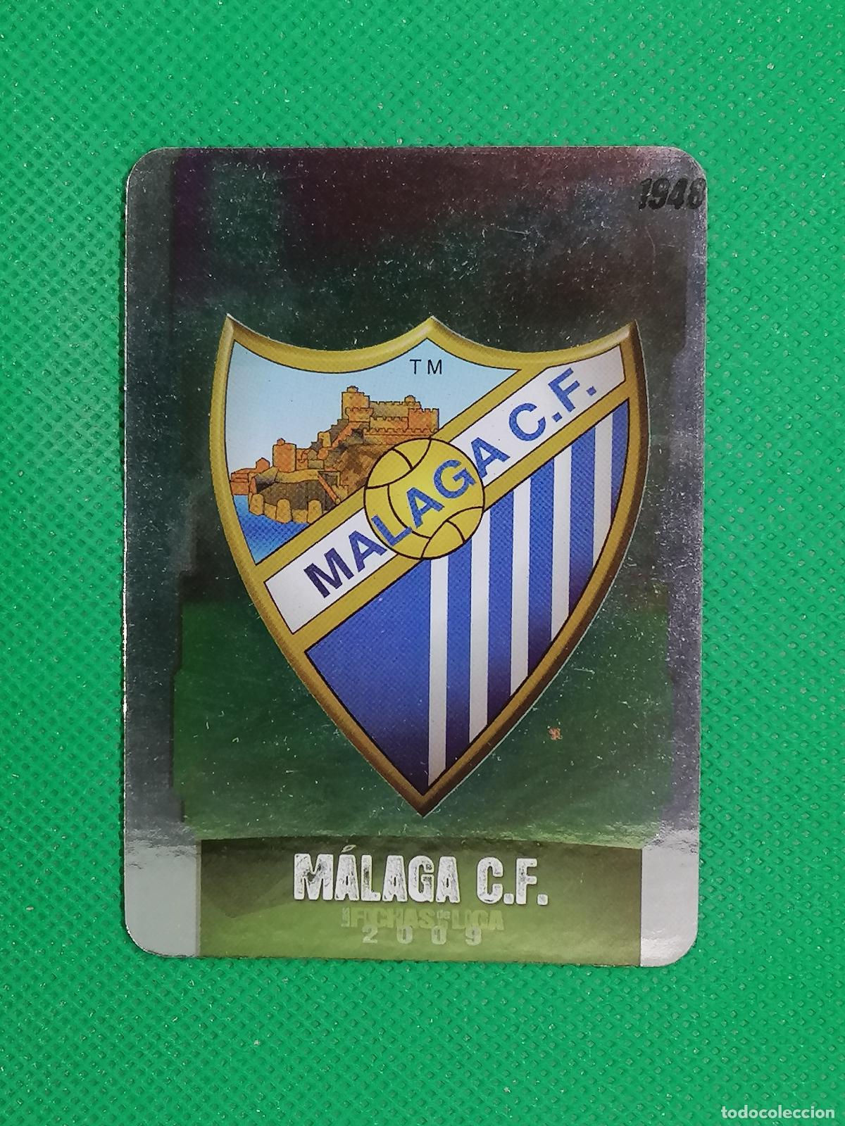 Cromos de f&uacute;tbol: 487 ESCUDO PUNTAS REDONDAS MALAGA ⚽ MUNDICROMO LAS FICHAS DE LA LIGA 08 09 2008 2009 ⚽