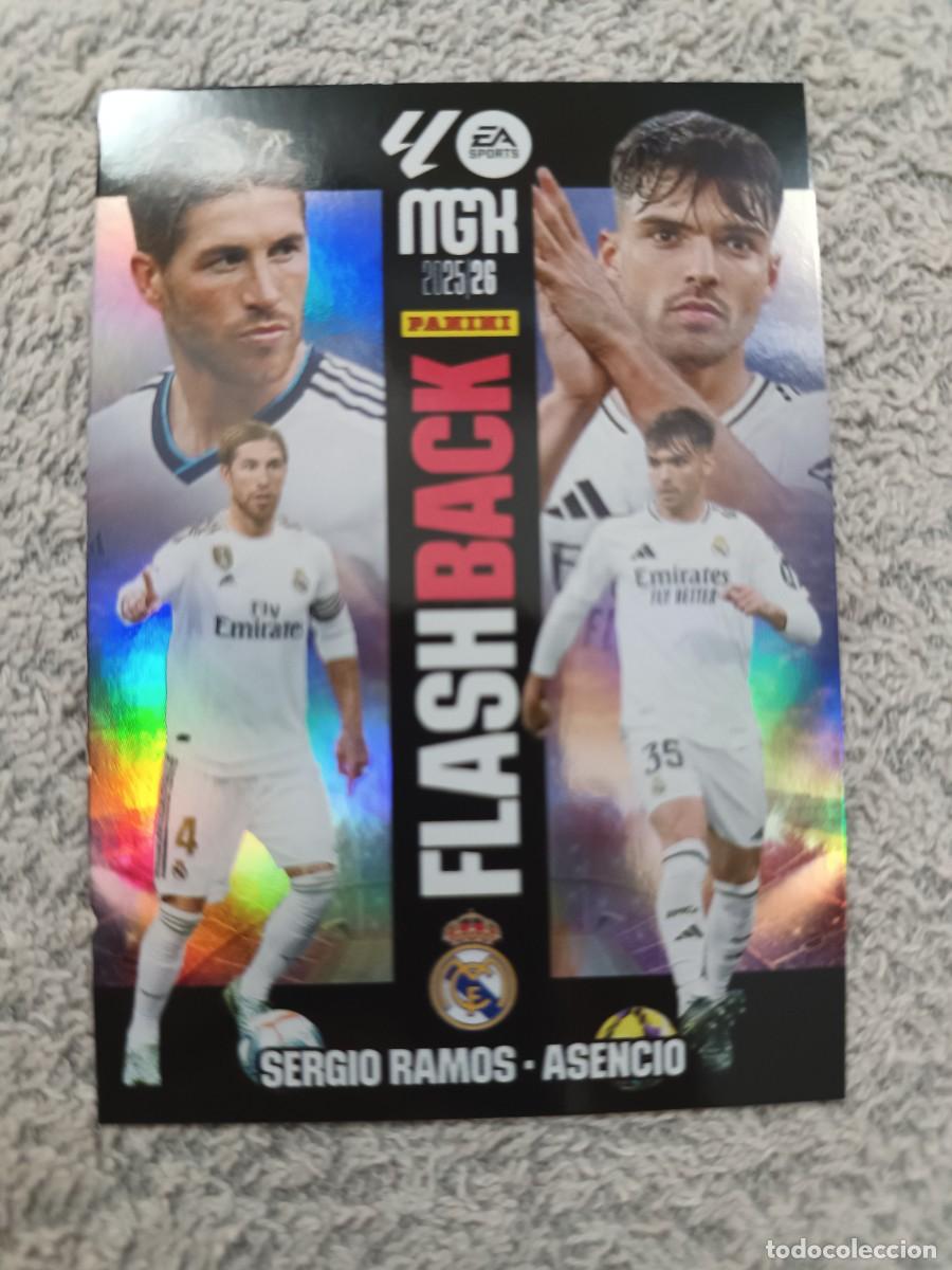 Football Stickers: MEGACRACKS 2025-2026 431 SERGIO RAMOS Y ASENCIO FLASH BACK