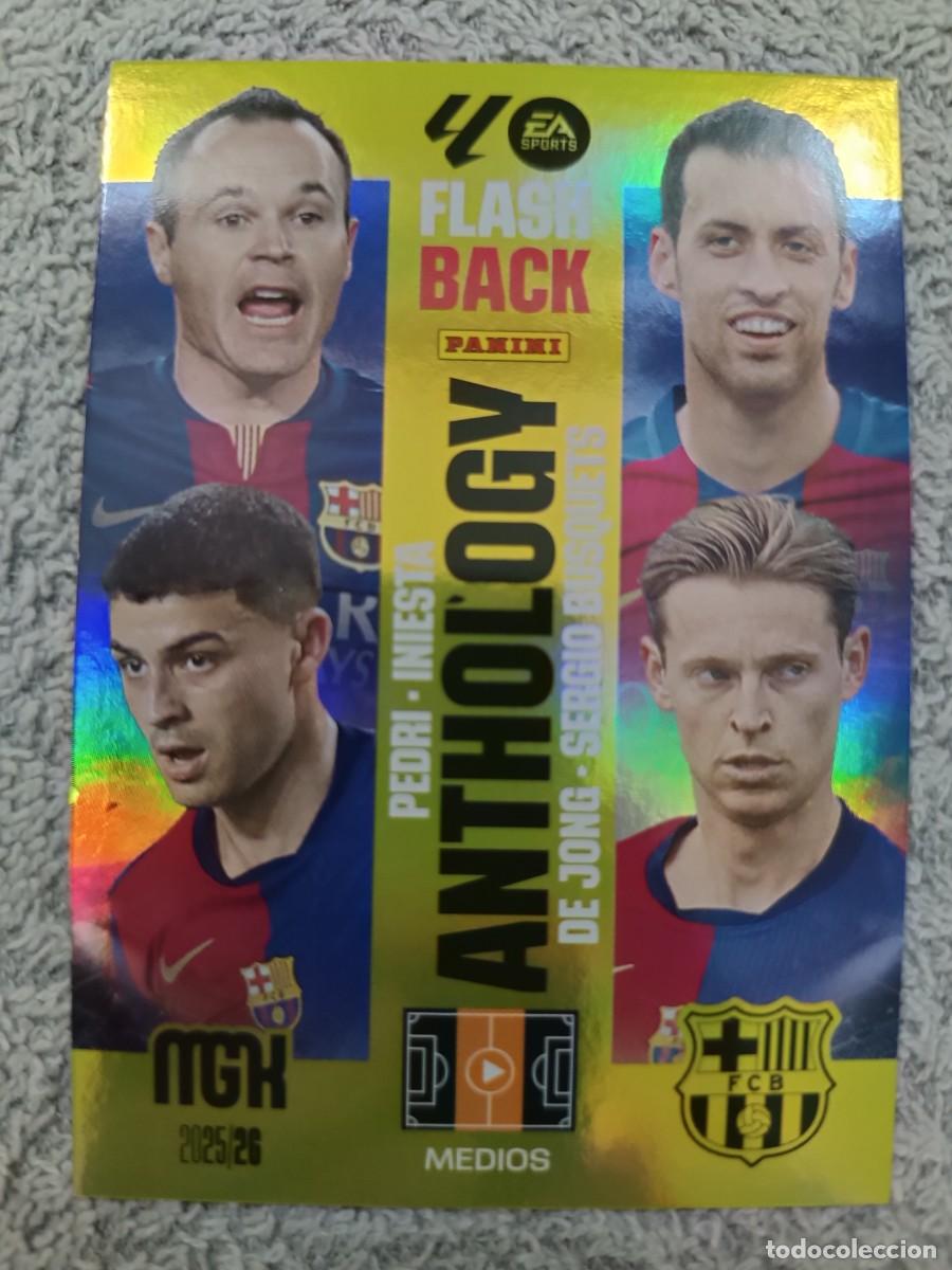Cromos de f&uacute;tbol: MEGACRACKS 2025-2026 435 PEDRI INIESTA BUSQUETS DE JONG BAR&Ccedil;A