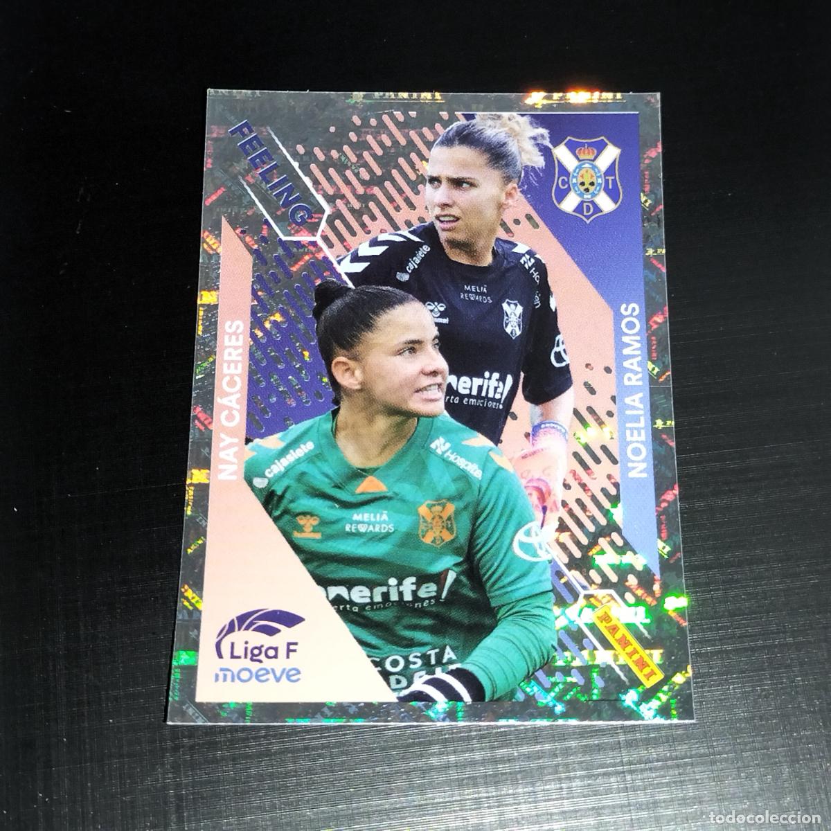 Cartes &agrave; collectionner de Football: 370 NAY CACERES NOELIA RAMOS TENERIFE FEELING CROMOS LIGA F MOEVE FEMENINA PANINI 2025 2026 25 26