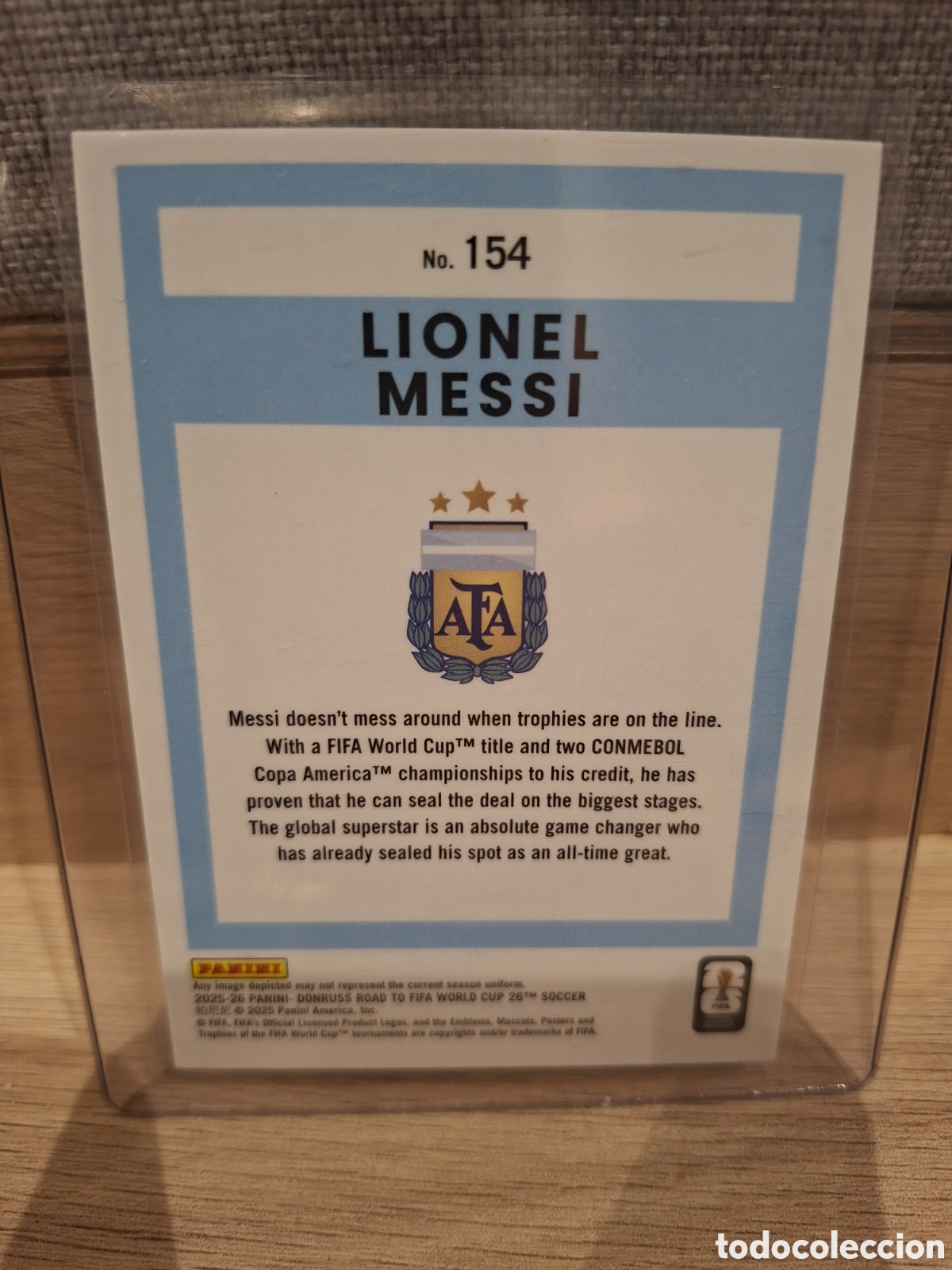 Cromos de f&uacute;tbol: Messi No. 154 Optic 0 Donruss - Foto 2