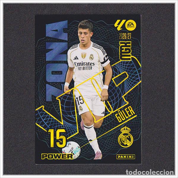Cartes &agrave; collectionner de Football: MEGACRACKS 2026 2027 26 27 PANINI ARDA GULER 396 396P ZONA VIP POWER REAL MADRID ALBUM LIGA MGK