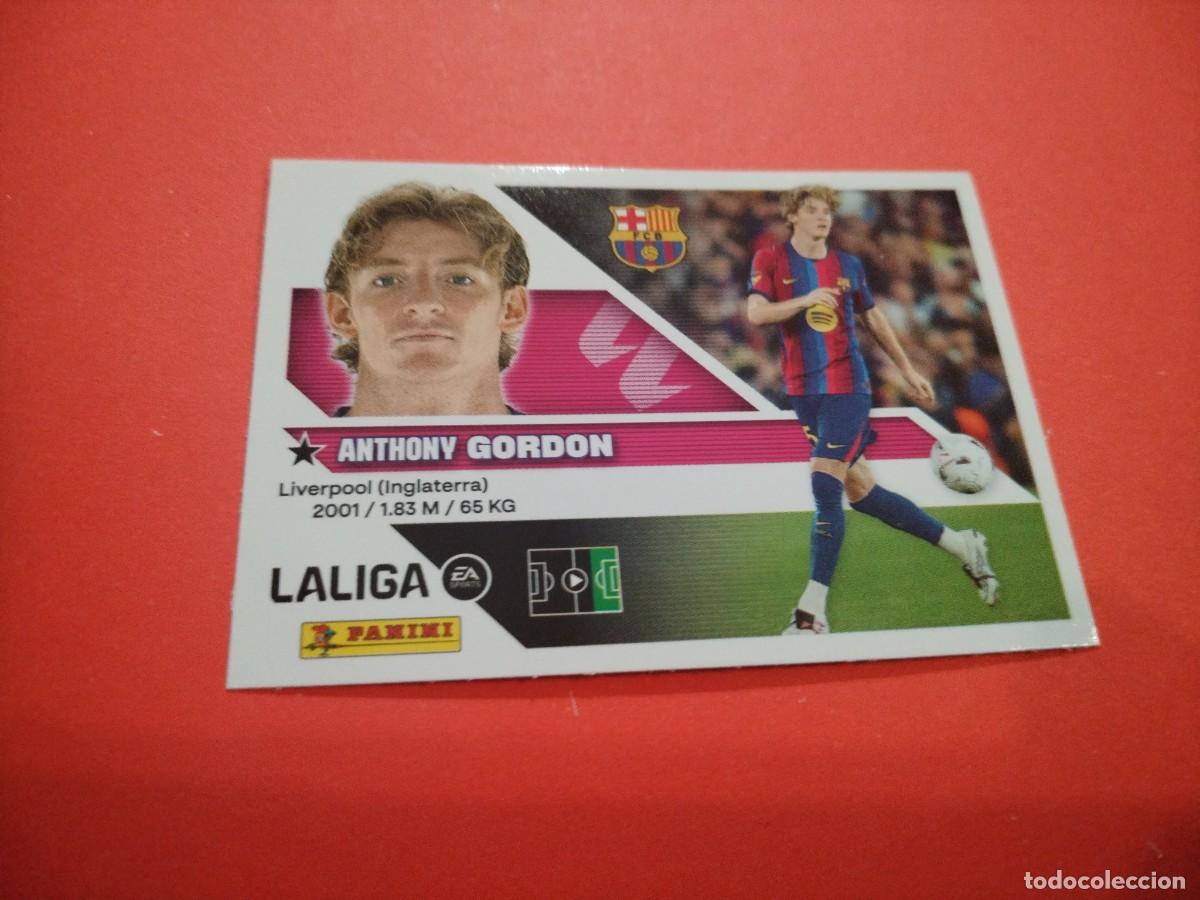 Cromos de f&uacute;tbol: ESTE 2026 2027 FICHAJE N 24 GORDON DEL BARCELONA