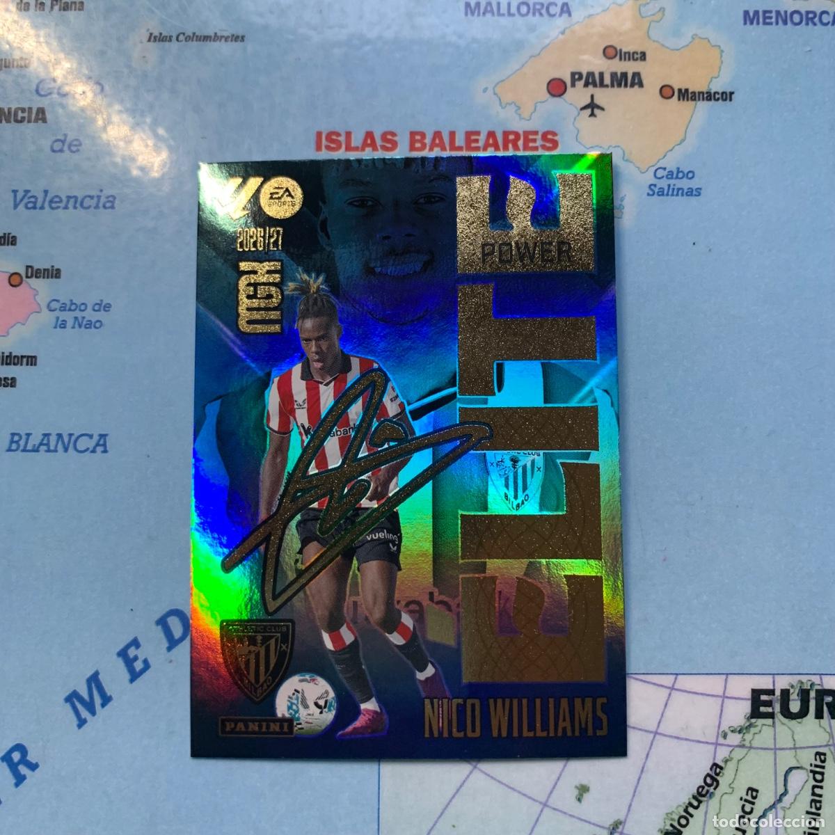 Cromos de f&uacute;tbol: Nico Williams elite power n&uacute;mero 12P Del Athletic de Bilbao megacracks 26-27 2026-2027