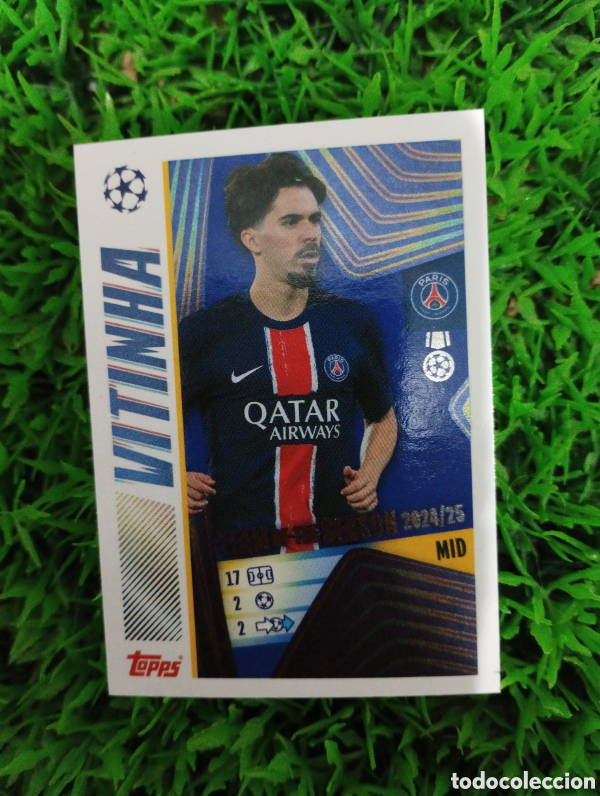 Cromos de f&uacute;tbol: Vitinha Paris Saint -Germain Champions League 25-26 # 9 NUNCA PEGADO