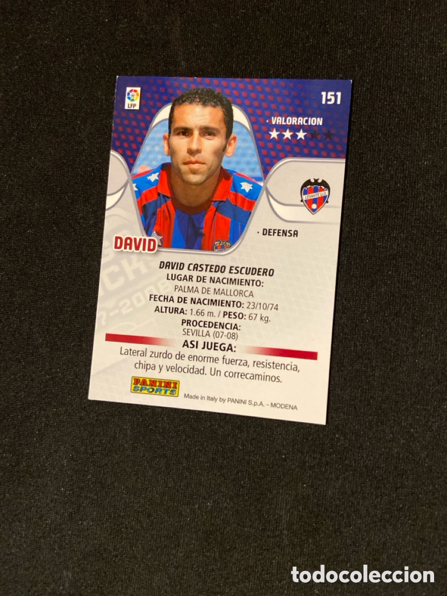 Cromos de f&uacute;tbol: DAVID 151 (LEVANTE) MEGA - Foto 2