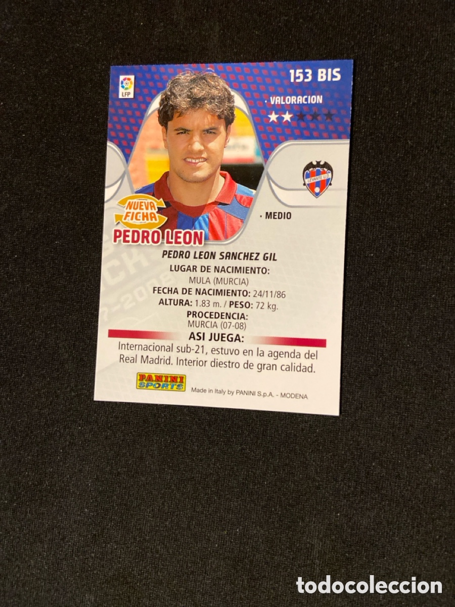 Cromos de f&uacute;tbol: PEDRO LE&Oacute;N 153 BIS (LEVANTE) - Foto 2