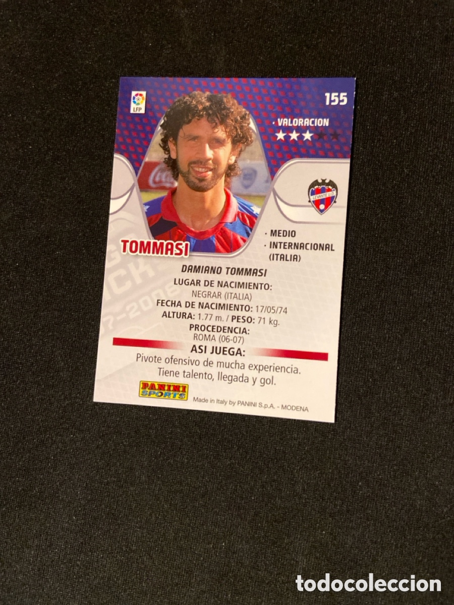 Cromos de f&uacute;tbol: TOMMASI 155 (LEVANTE) MEGA - Foto 2