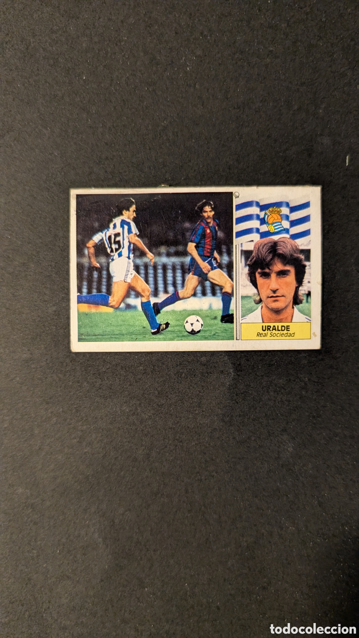 Fu&szlig;ball-Sticker: L1 URALDE BAJA REAL SOCIEDAD LIGA ESTE 1986/87 86 87 DESPEGADO