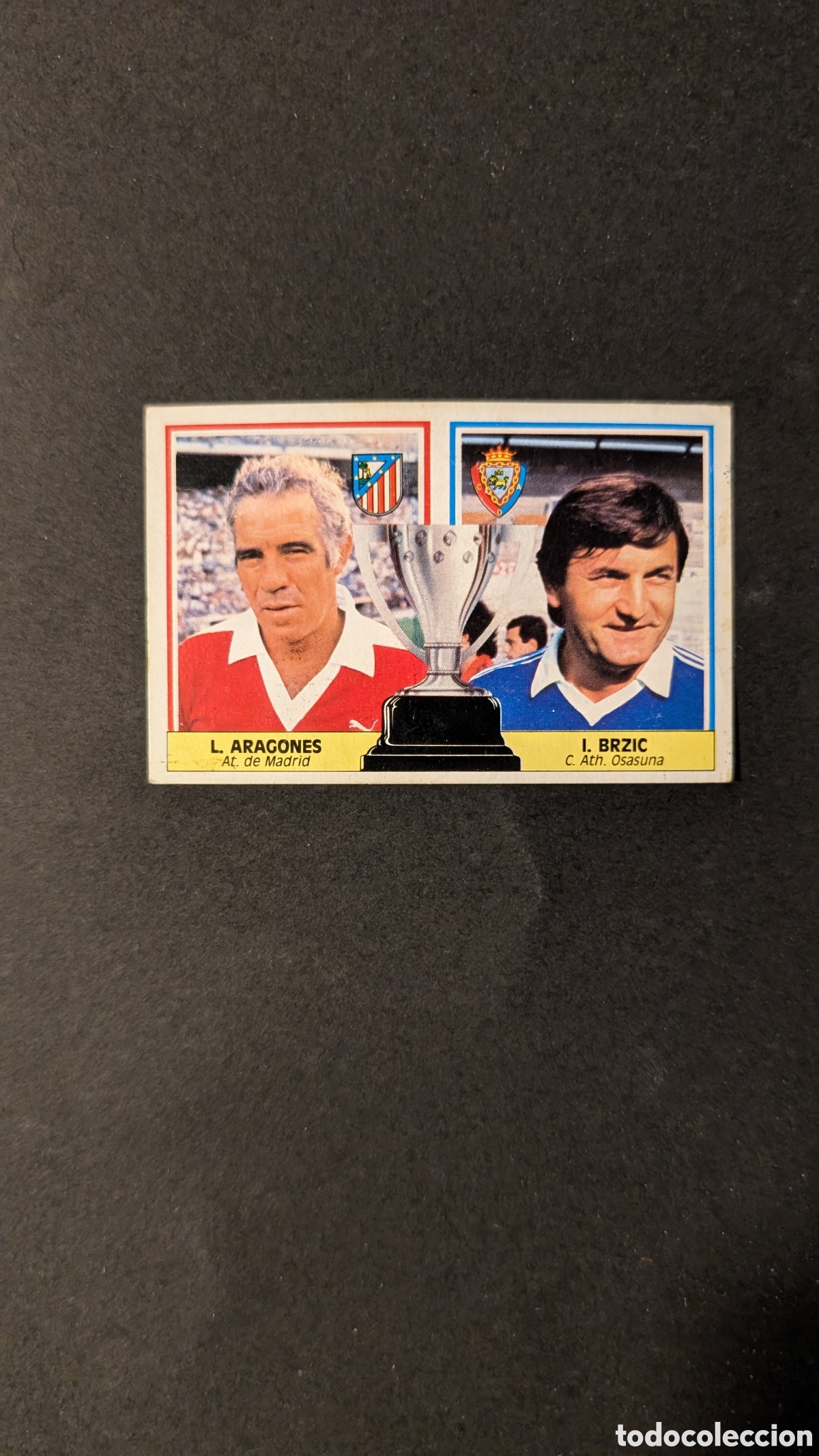 Figurine di Calcio: L1 ARAGONES BRZIC ENTRENADORES BAJA LIGA ESTE 1986/87 86 87 DESPEGADO