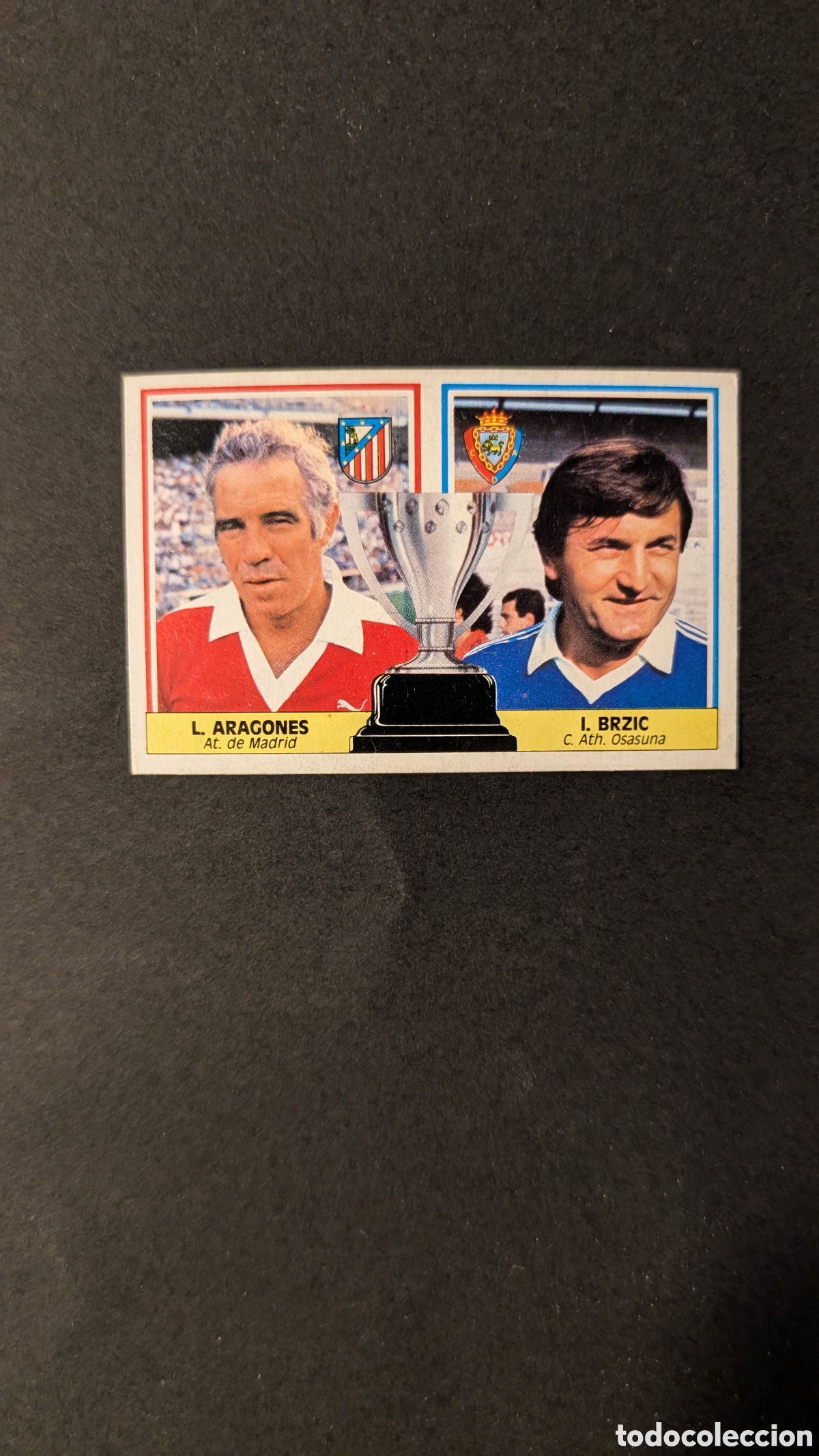 Figurine di Calcio: L1 ARAGONES BRZIC ENTRENADORES BAJA LIGA ESTE 1986/87 86 87 DESPEGADO