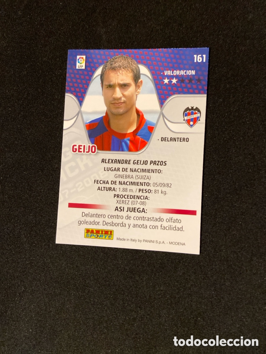 Cromos de f&uacute;tbol: GEIJO 161 (LEVANTE) MEGA - Foto 2