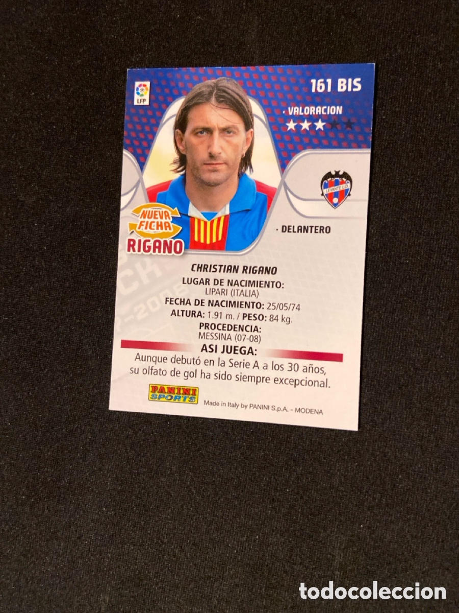 Cromos de f&uacute;tbol: RIGANO 161 BIS (LEVANTE) - Foto 2