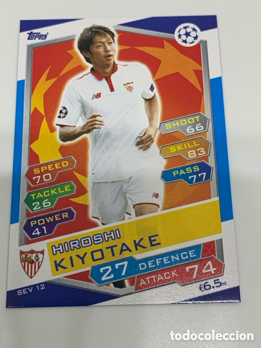 Cromos de f&uacute;tbol: SEV12 Hiroshi Kiyotake Sevilla Base card Topps Match Attax UEFA Champions League 2016 2017 16 17