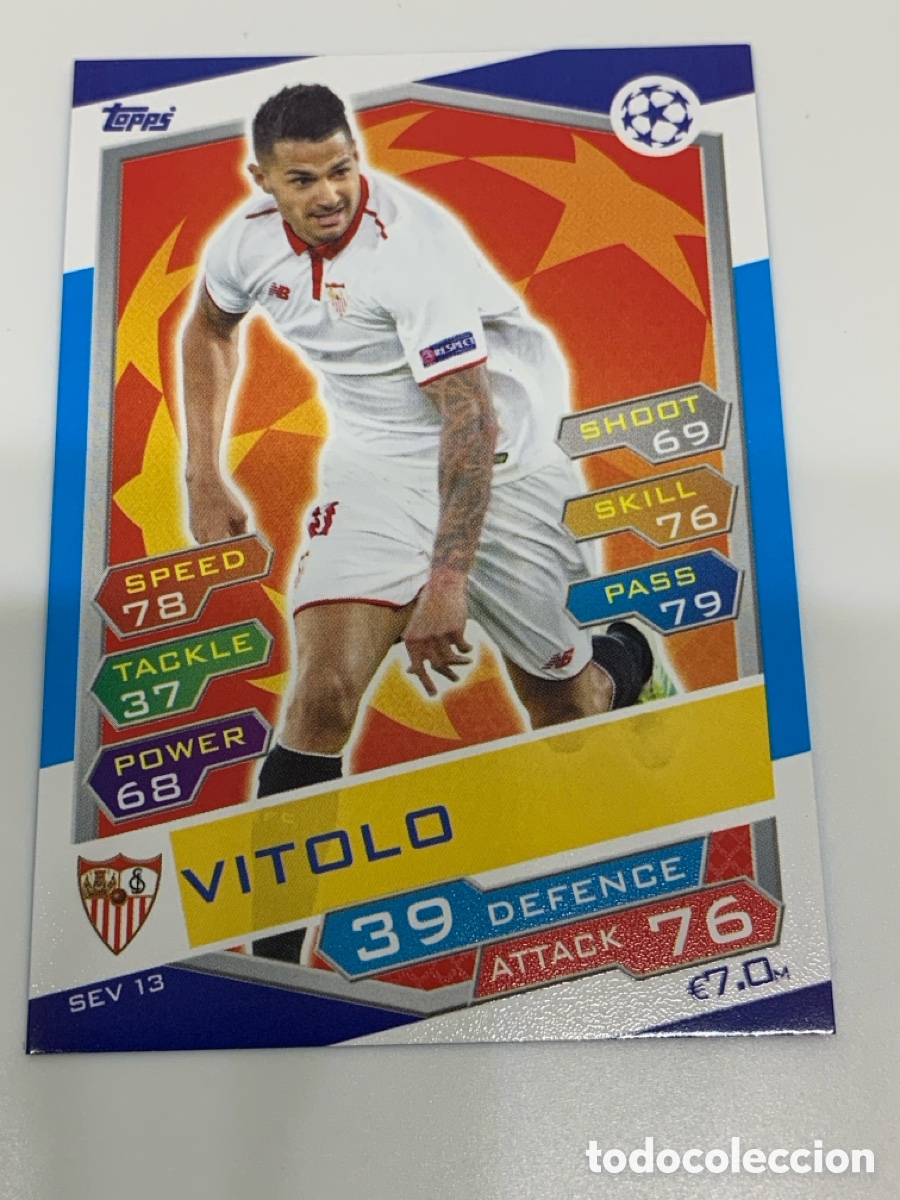 Cromos de f&uacute;tbol: SEV13 Vitolo Sevilla Base card Topps Match Attax UEFA Champions League 2016 2017 16 17