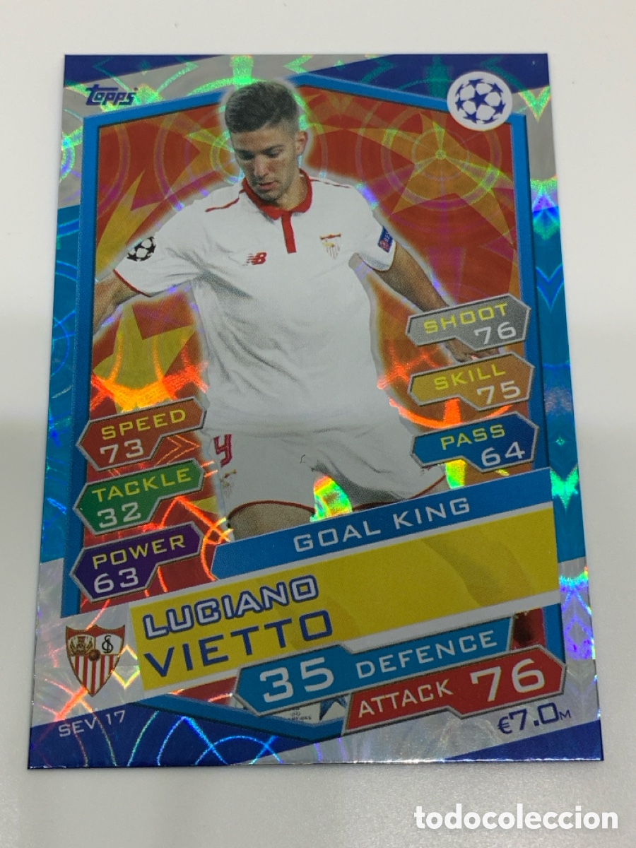 Cromos de f&uacute;tbol: SEV17 Luciano Vietto Sevilla Goal King Topps Match Attax UEFA Champions League 2016 2017 16 17
